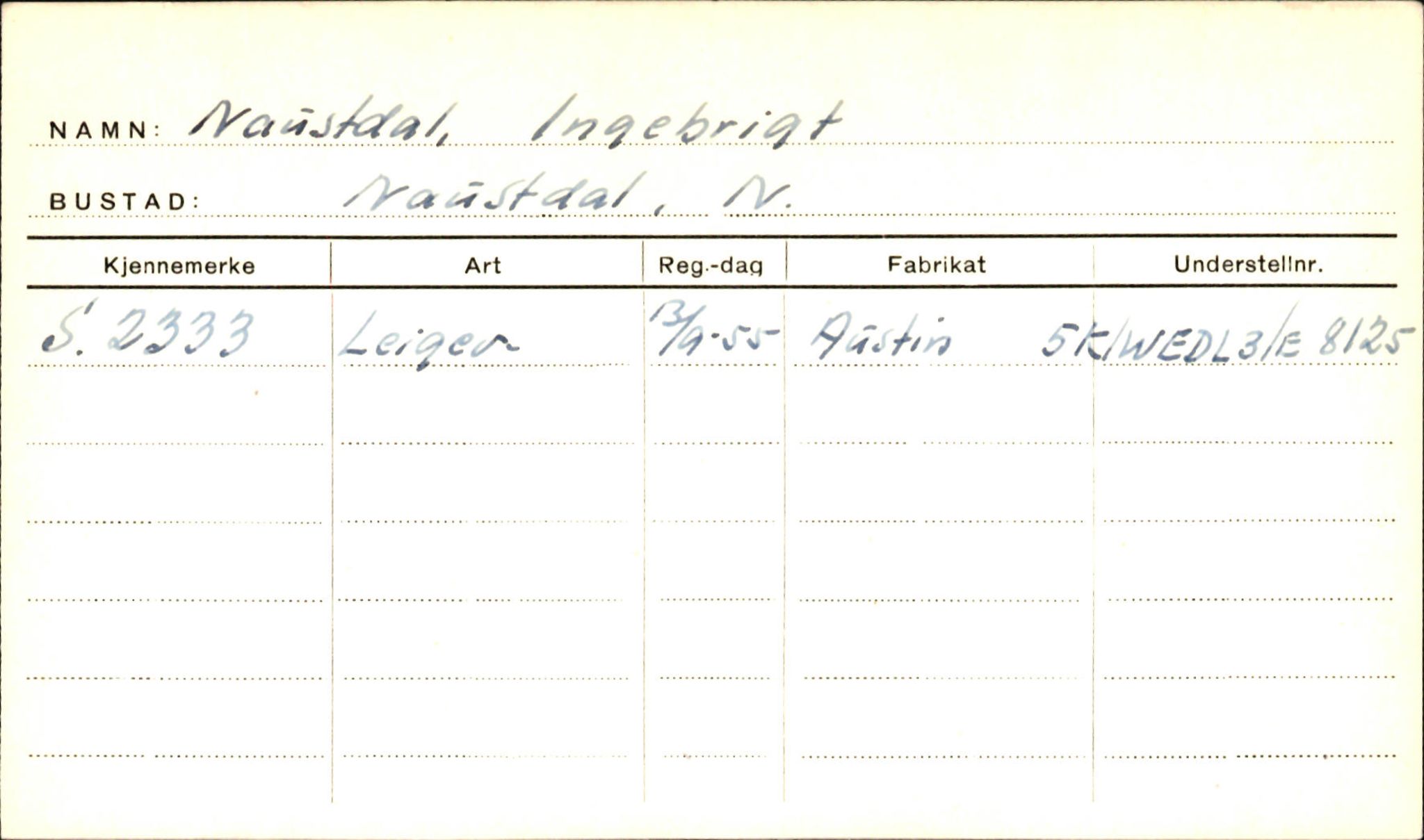 Statens vegvesen, Sogn og Fjordane vegkontor, AV/SAB-A-5301/4/F/L0001D: Eigarregister Fjordane til 1.6.1961, 1930-1961, p. 807