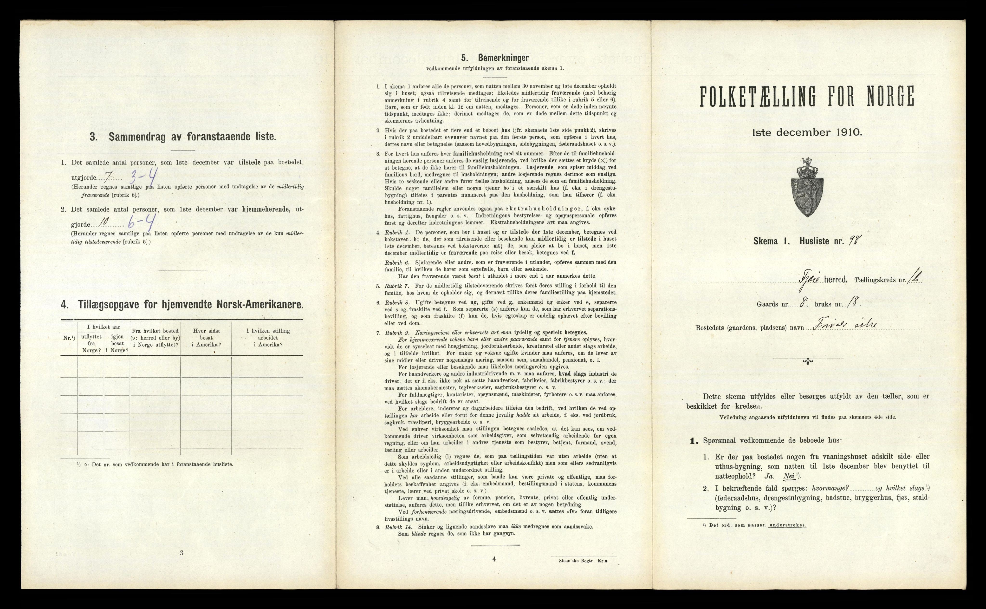 RA, 1910 census for Fjære, 1910, p. 435