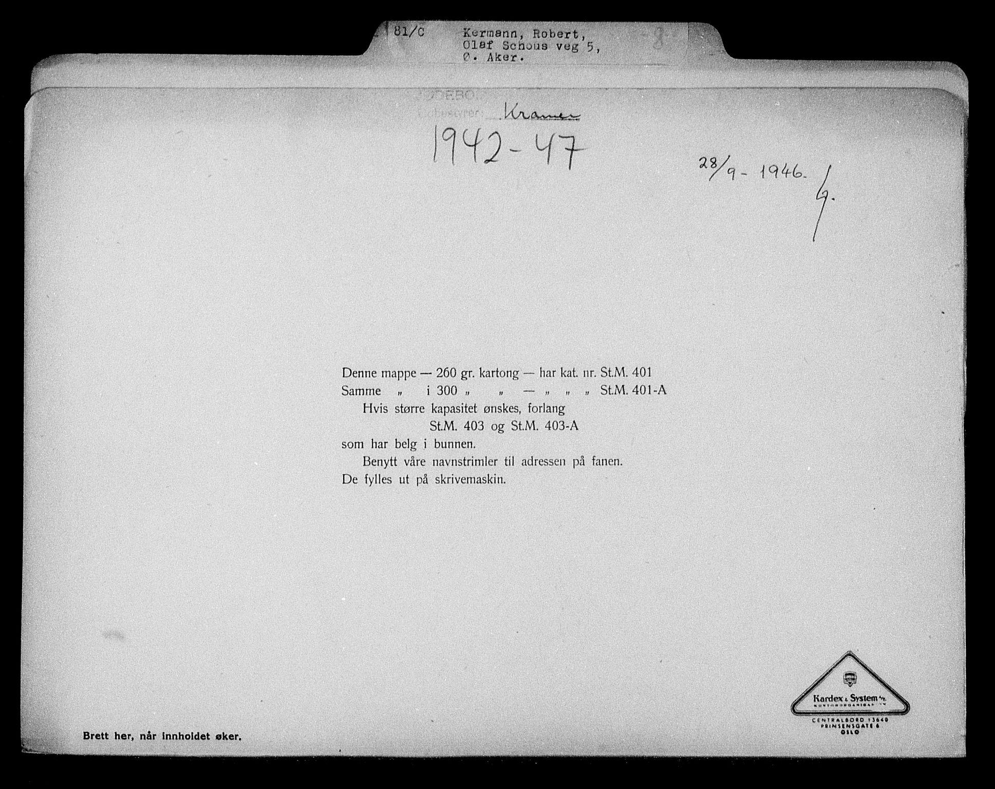 Justisdepartementet, Tilbakeføringskontoret for inndratte formuer, RA/S-1564/H/Hc/Hcc/L0951: --, 1945-1947, p. 116