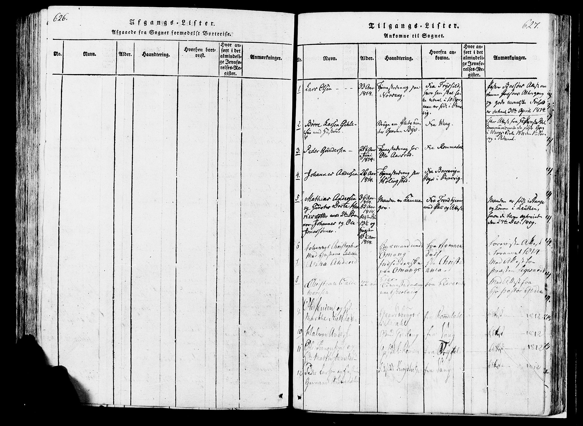 Løten prestekontor, SAH/PREST-022/K/Ka/L0005: Parish register (official) no. 5, 1814-1832, p. 626-627