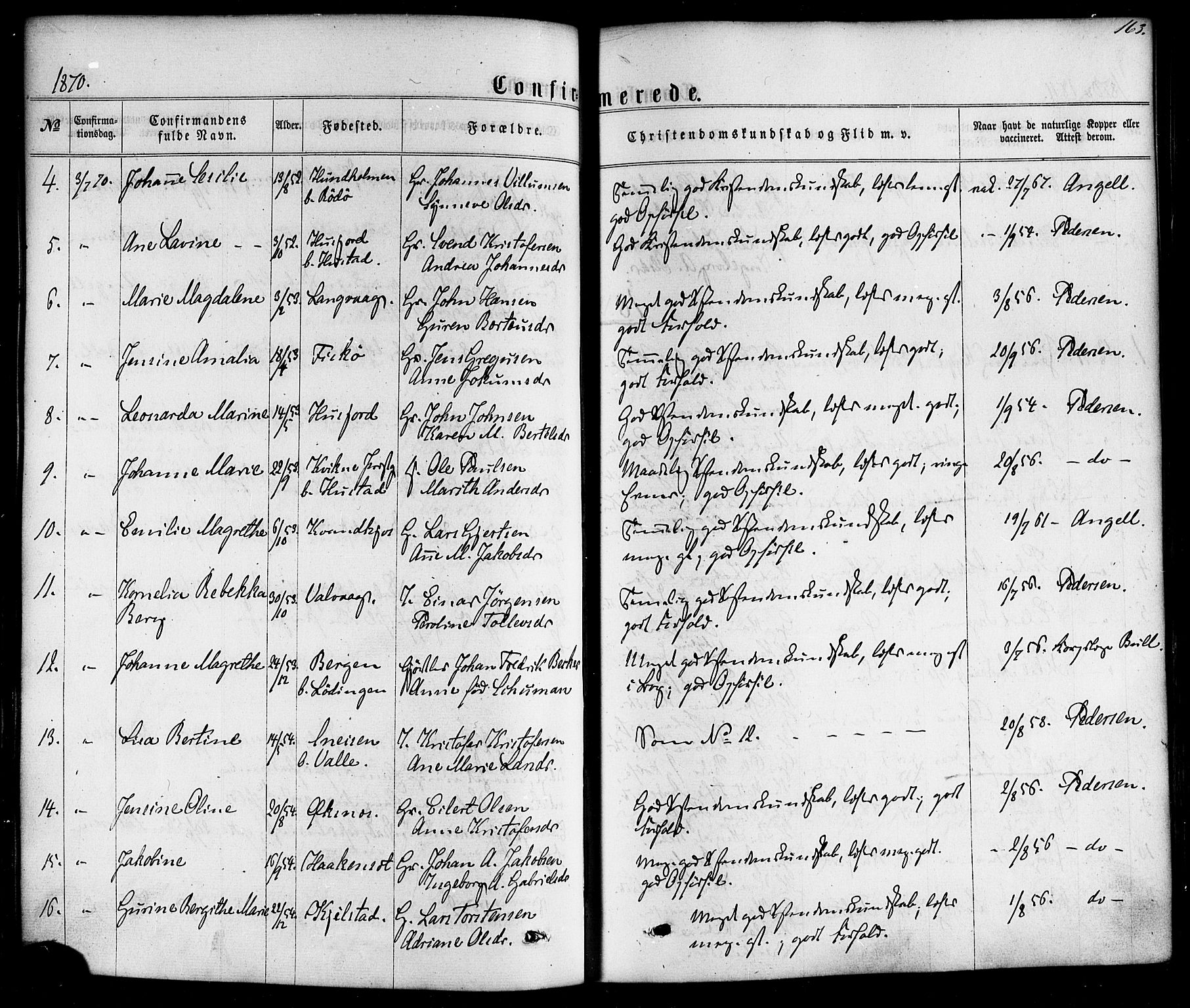 Ministerialprotokoller, klokkerbøker og fødselsregistre - Nordland, AV/SAT-A-1459/872/L1034: Parish register (official) no. 872A09, 1864-1884, p. 163