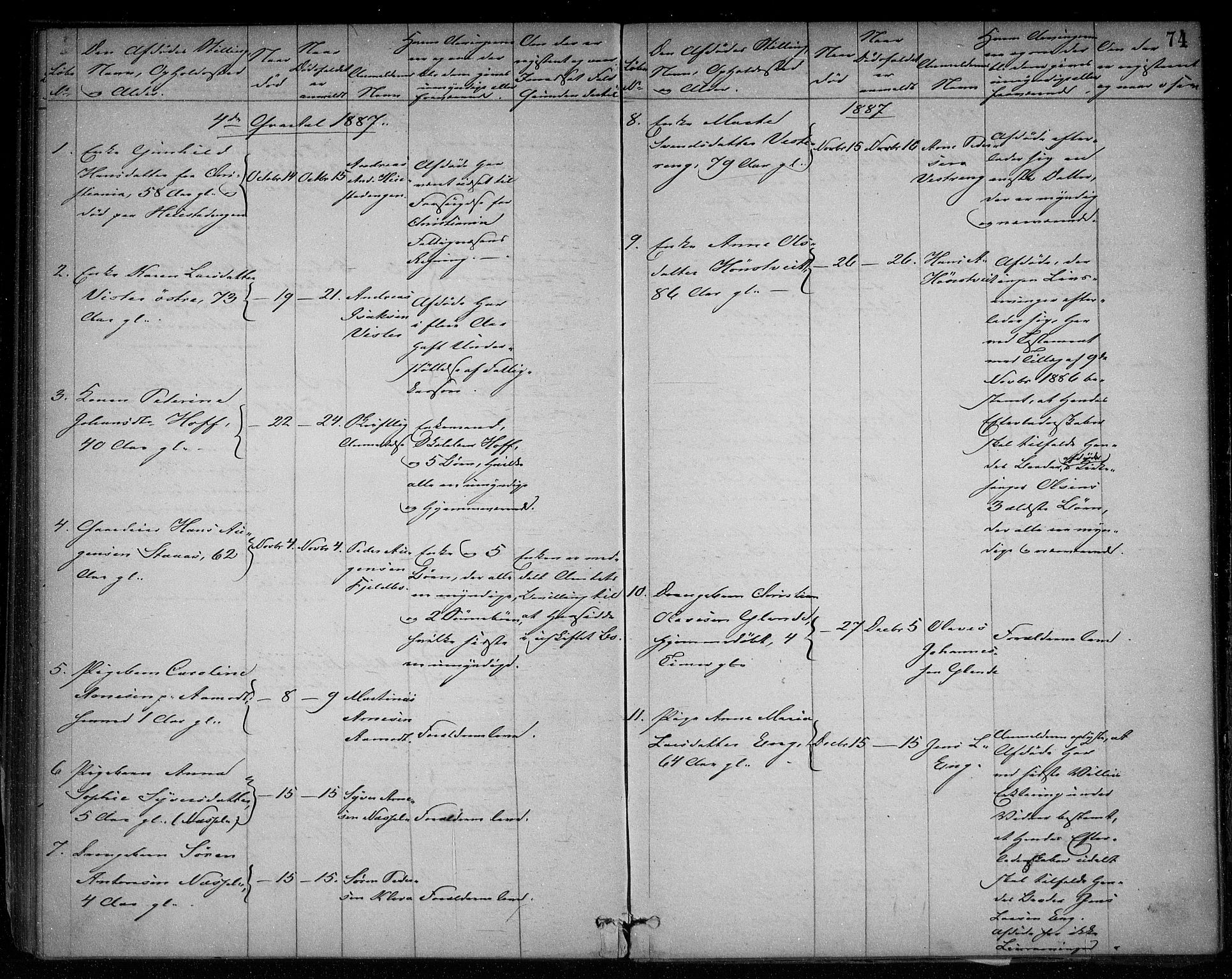 Skiptvet lensmannskontor, AV/SAO-A-10080/H/Ha/L0002: Dødsanmeldelsesprotokoll, 1868-1896, p. 73b-74a