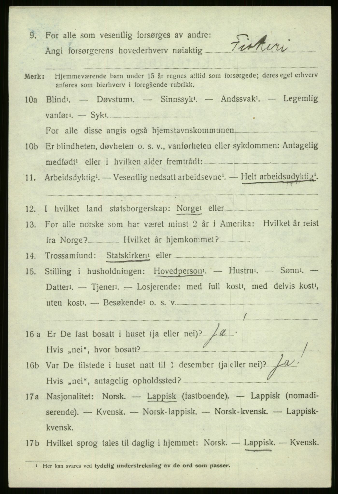 SATØ, 1920 census for Kvænangen, 1920, p. 2023