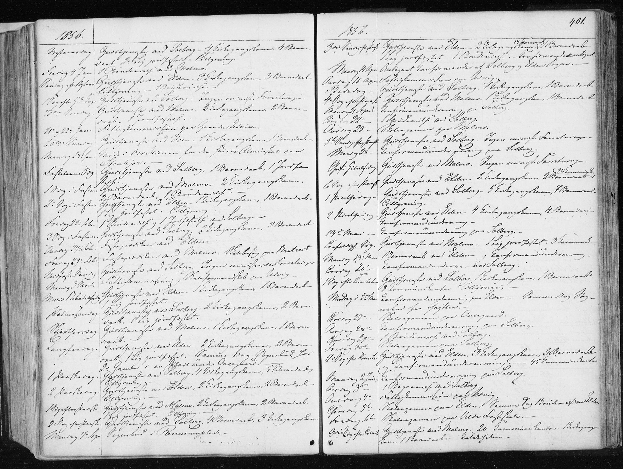 Ministerialprotokoller, klokkerbøker og fødselsregistre - Nord-Trøndelag, SAT/A-1458/741/L0393: Parish register (official) no. 741A07, 1849-1863, p. 401