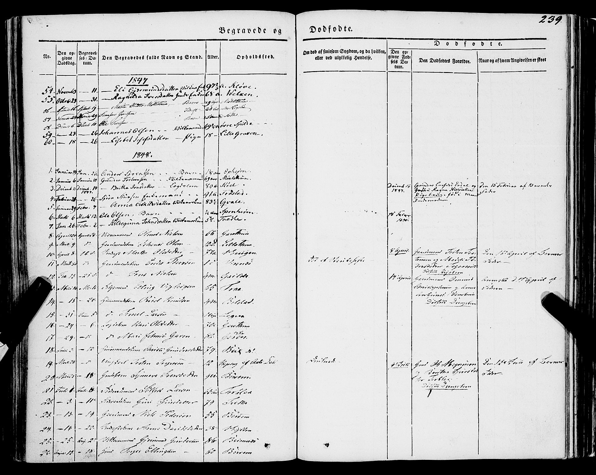 Ulvik sokneprestembete, SAB/A-78801/H/Haa: Parish register (official) no. A 12, 1839-1853, p. 239