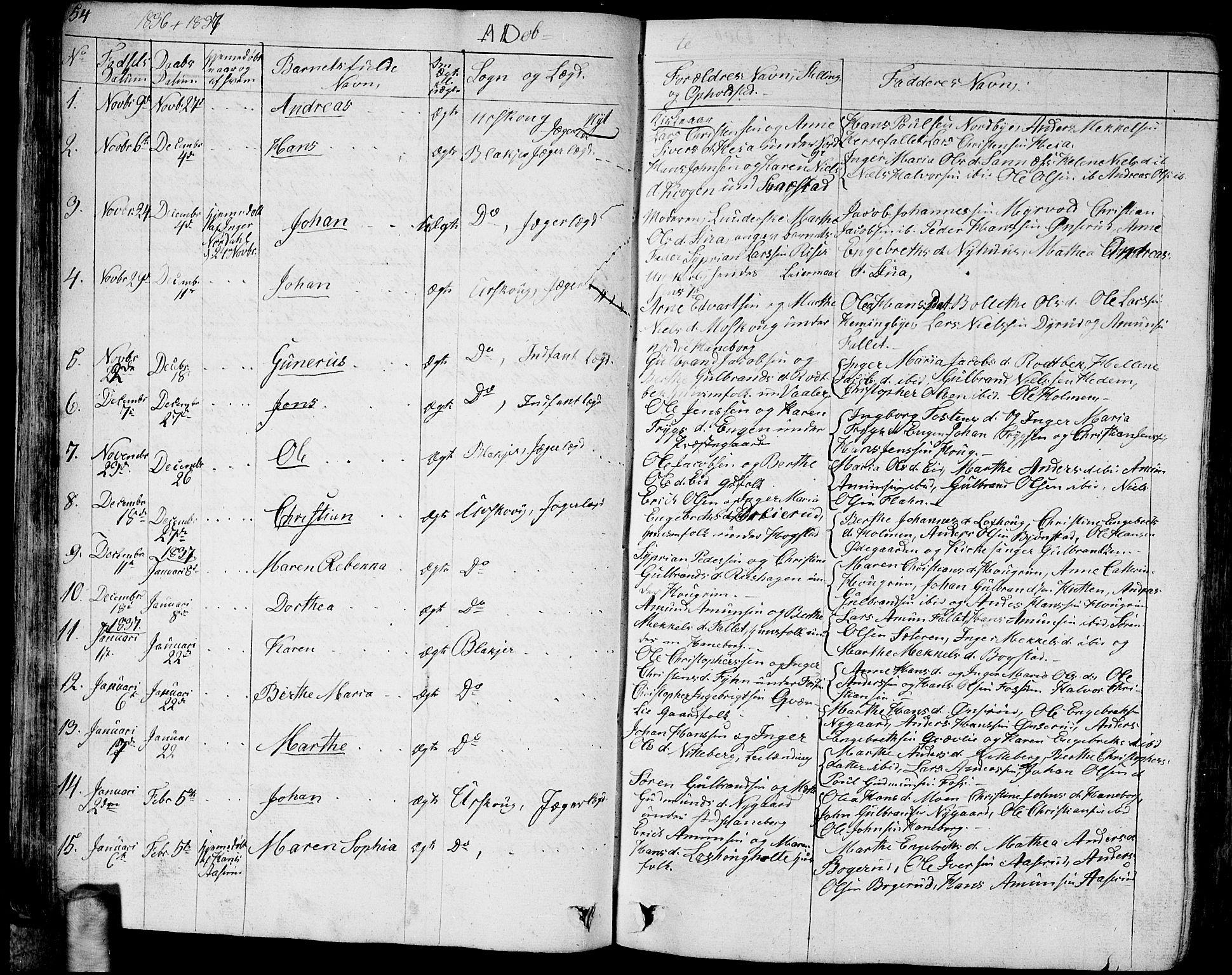 Aurskog prestekontor Kirkebøker, AV/SAO-A-10304a/G/Ga/L0002: Parish register (copy) no. I 2, 1829-1857, p. 54