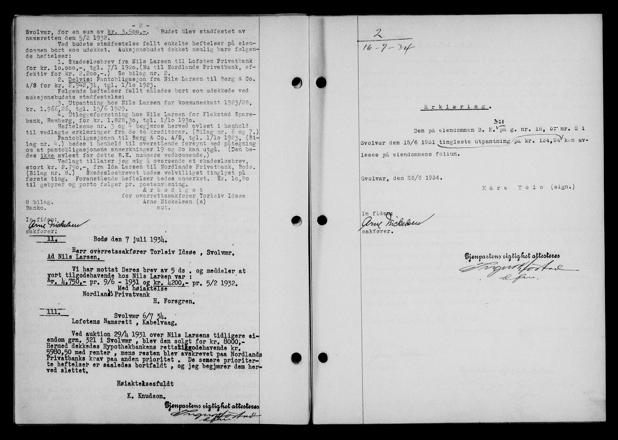 Lofoten sorenskriveri, SAT/A-0017/1/2/2C/L0030b: Mortgage book no. 30b, 1934-1934, Deed date: 16.07.1934