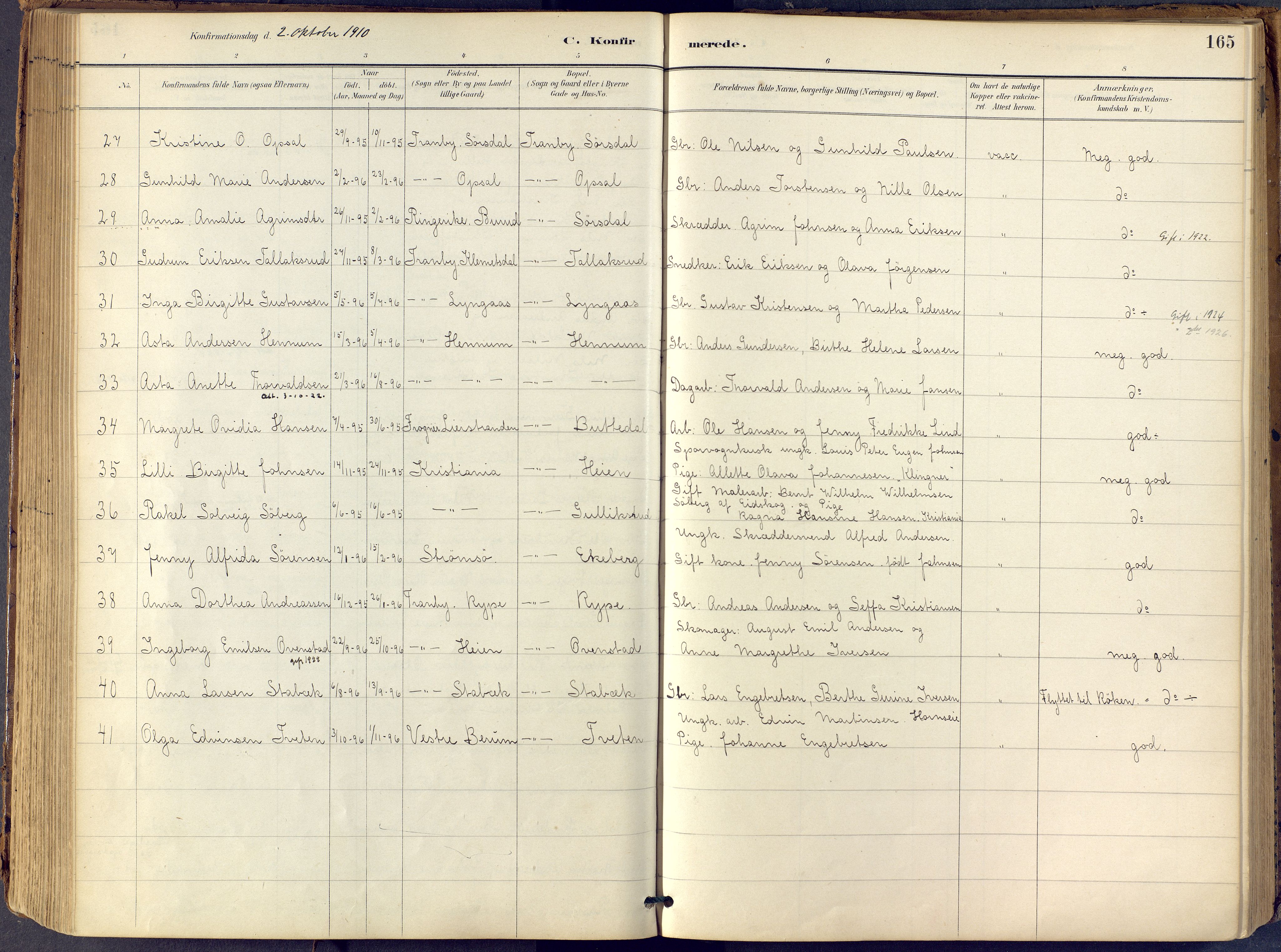 Lier kirkebøker, SAKO/A-230/F/Fb/L0001: Parish register (official) no. II 1, 1883-1910, p. 165