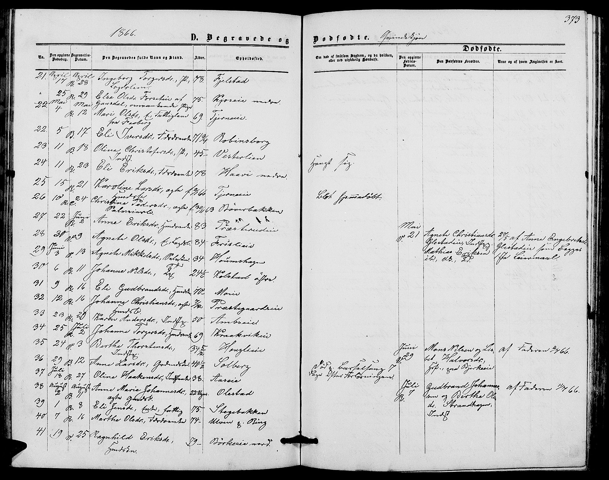 Ringsaker prestekontor, SAH/PREST-014/L/La/L0007: Parish register (copy) no. 7, 1861-1869, p. 373
