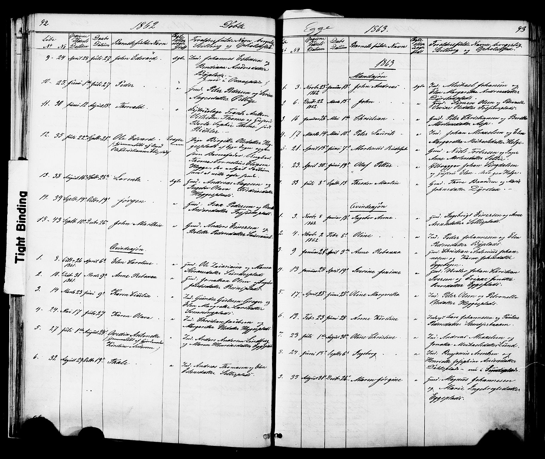 Ministerialprotokoller, klokkerbøker og fødselsregistre - Nord-Trøndelag, SAT/A-1458/739/L0367: Parish register (official) no. 739A01 /3, 1838-1868, p. 92-93