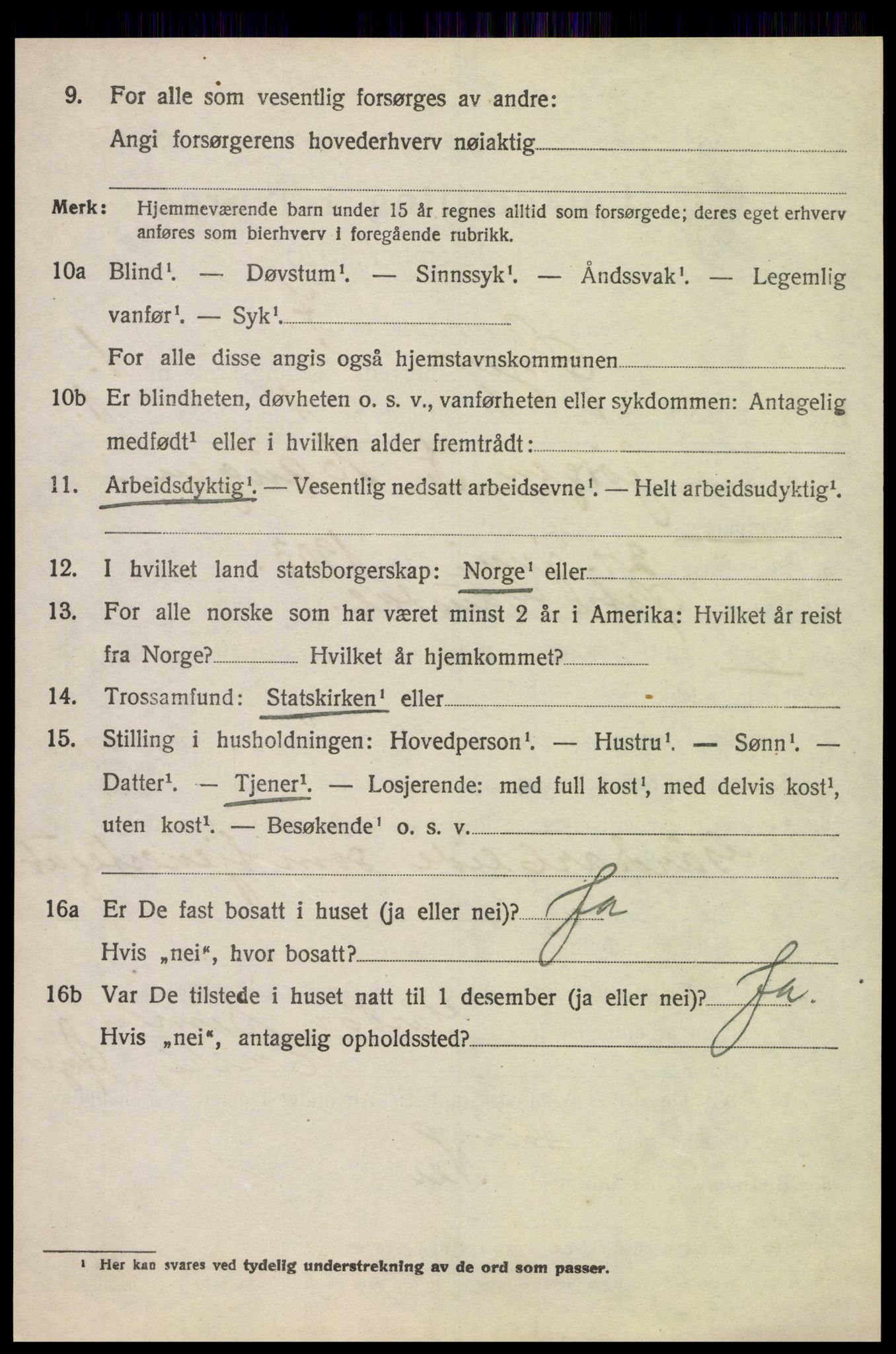 SAH, 1920 census for Øyer, 1920, p. 1216