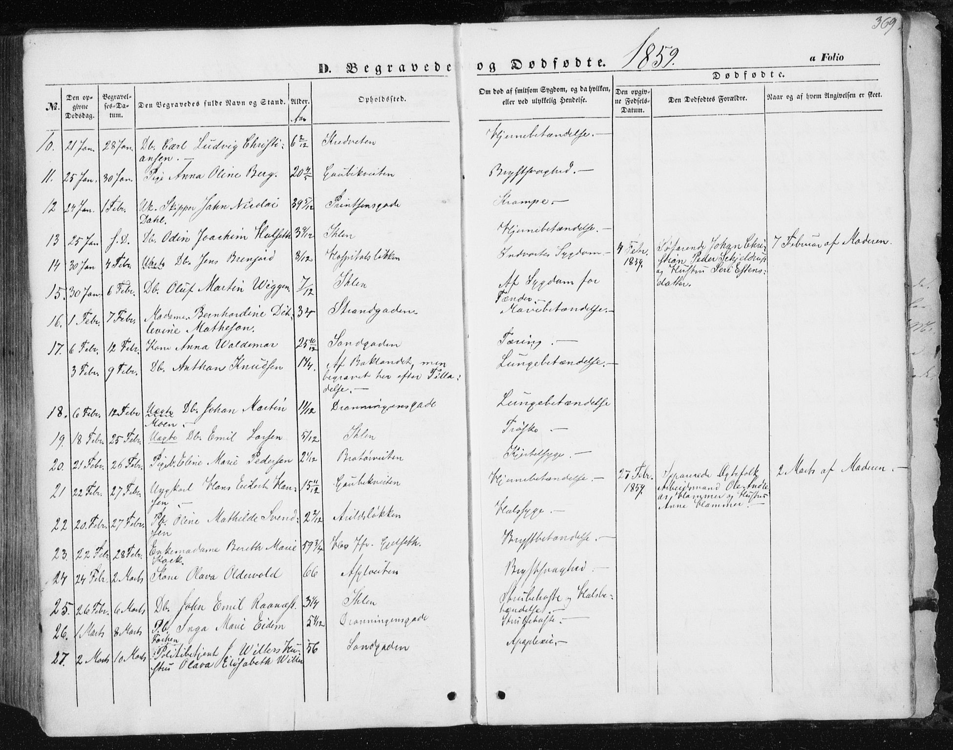 Ministerialprotokoller, klokkerbøker og fødselsregistre - Sør-Trøndelag, AV/SAT-A-1456/602/L0112: Parish register (official) no. 602A10, 1848-1859, p. 369