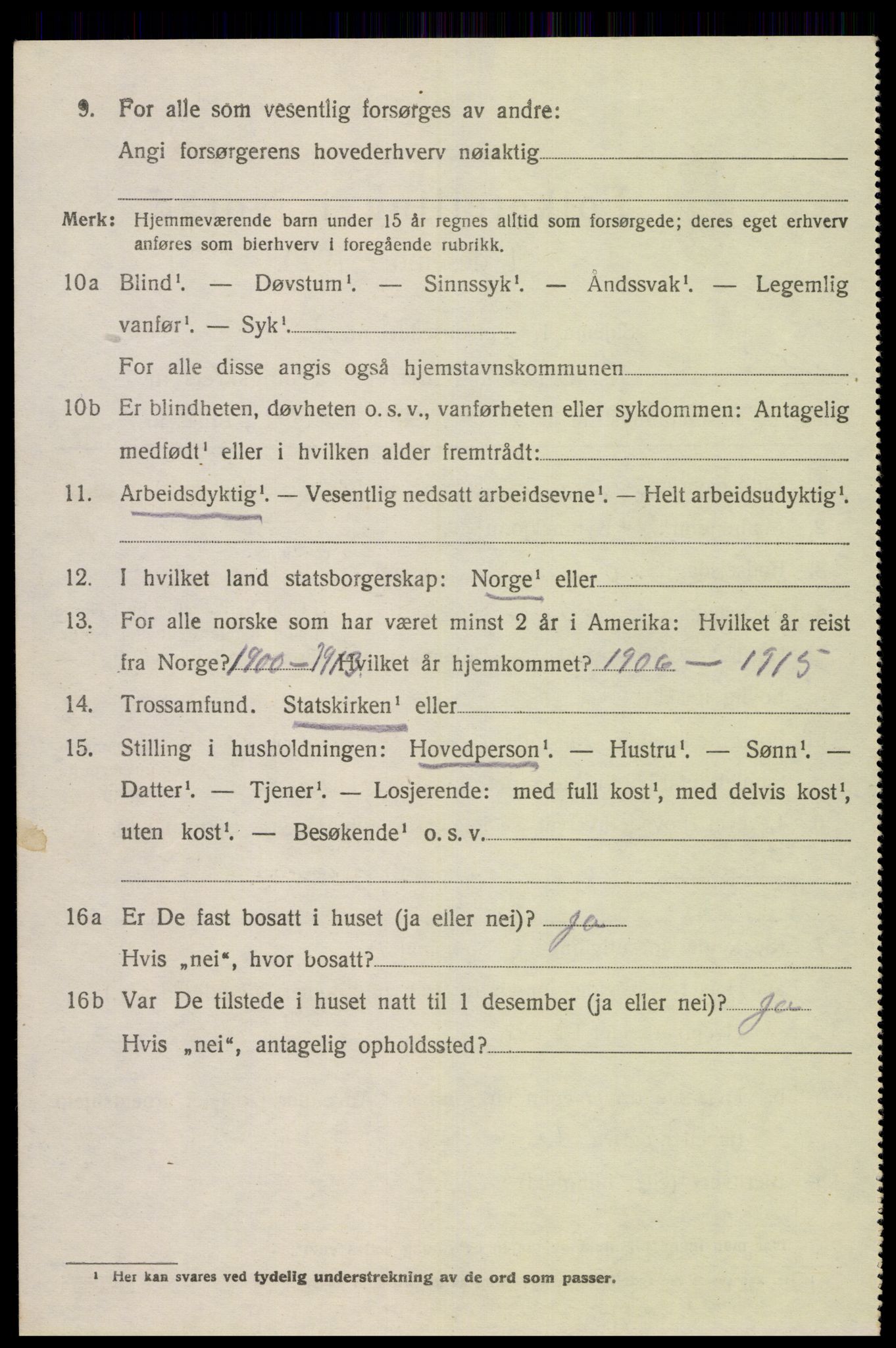 SAK, 1920 census for Øvre Sirdal, 1920, p. 1044