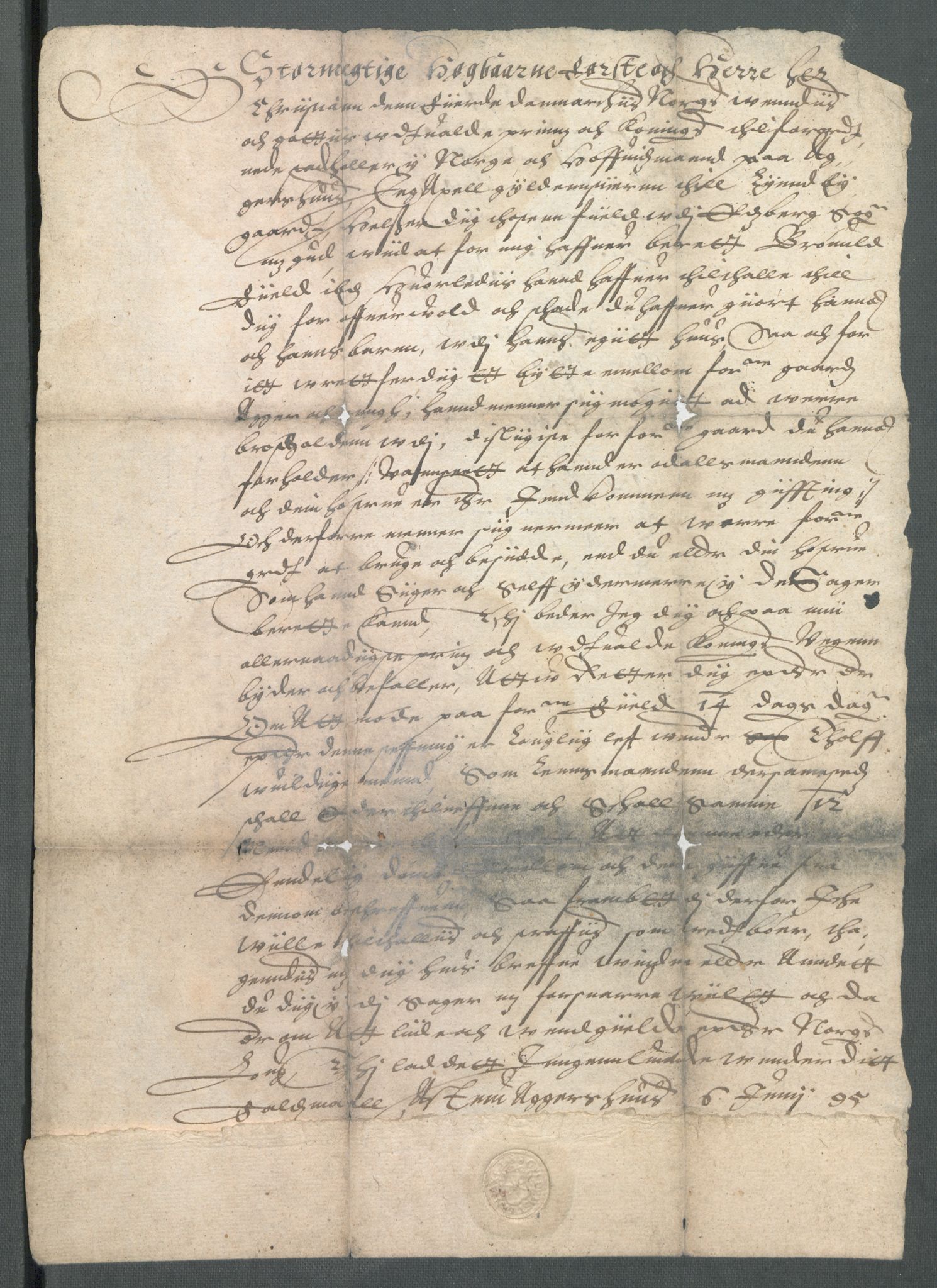 Riksarkivets diplomsamling, AV/RA-EA-5965/F02/L0099: Dokumenter, 1595, p. 47