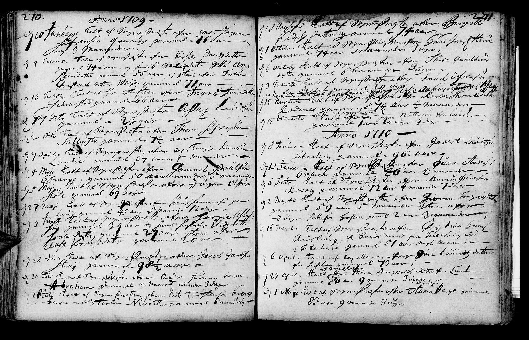 Oddernes sokneprestkontor, AV/SAK-1111-0033/F/Fa/Faa/L0001: Parish register (official) no. A 1, 1692-1718, p. 270-271