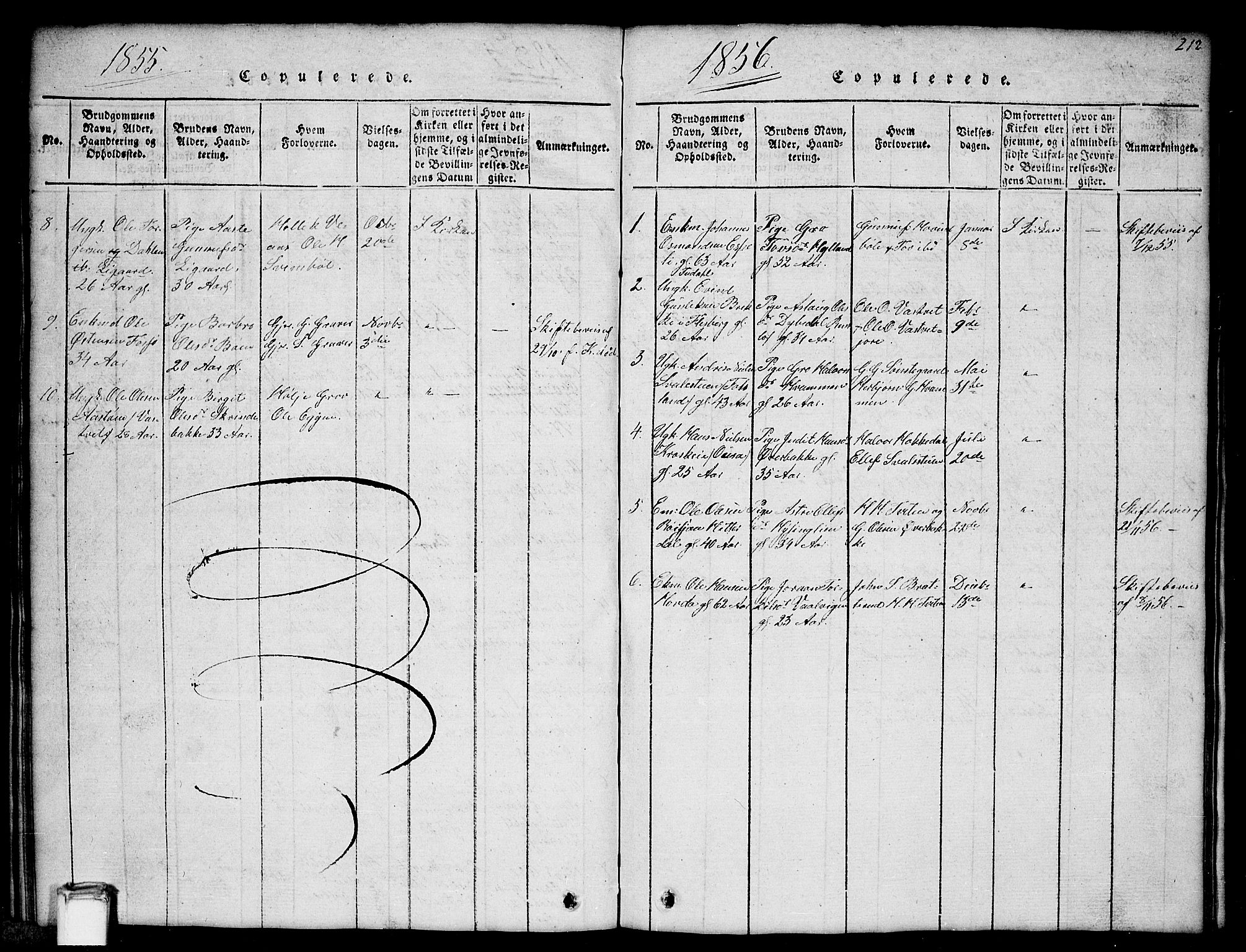 Gransherad kirkebøker, SAKO/A-267/G/Gb/L0001: Parish register (copy) no. II 1, 1815-1860, p. 212