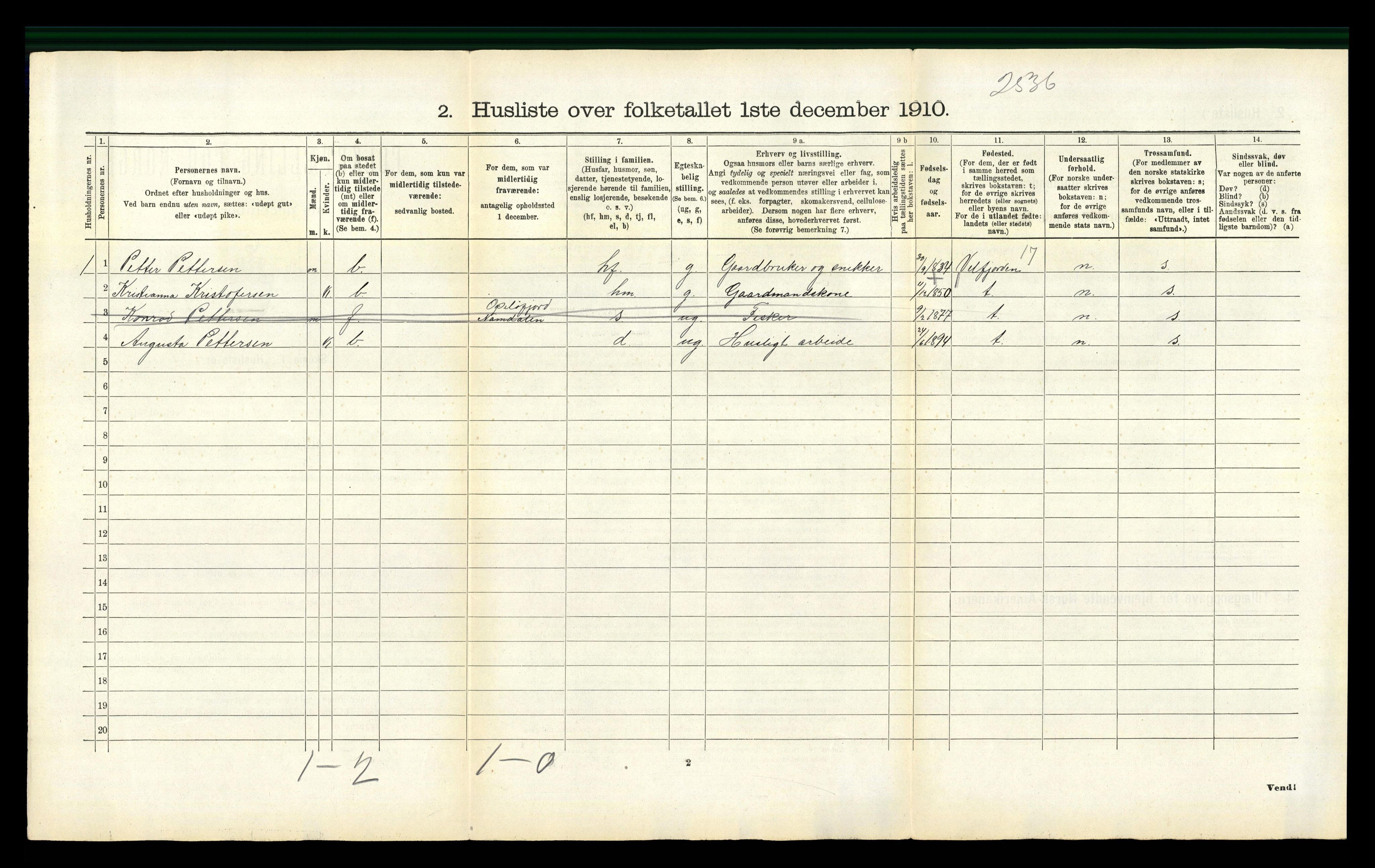 RA, 1910 census for Brønnøy, 1910, p. 120