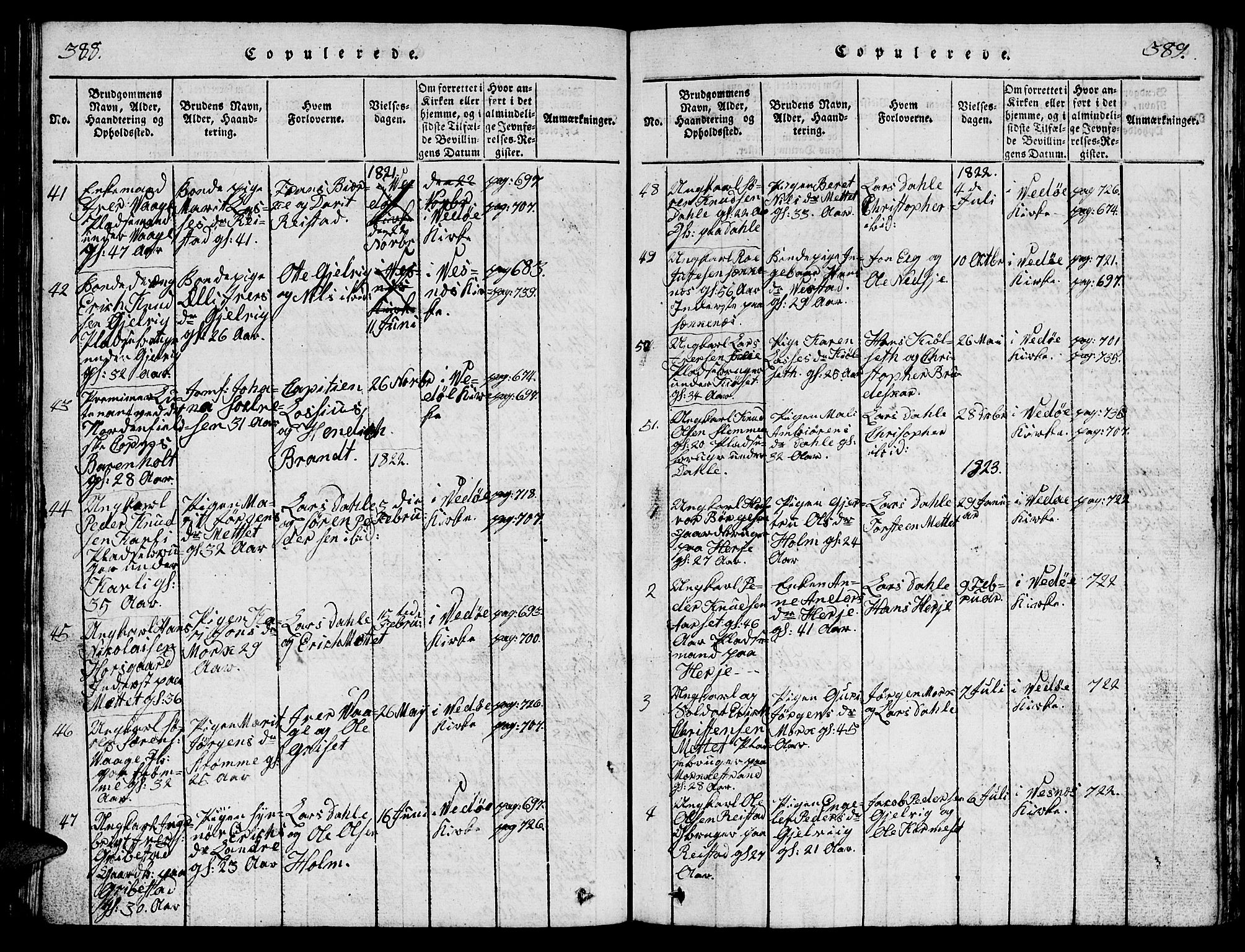 Ministerialprotokoller, klokkerbøker og fødselsregistre - Møre og Romsdal, AV/SAT-A-1454/547/L0610: Parish register (copy) no. 547C01, 1818-1839, p. 388-389