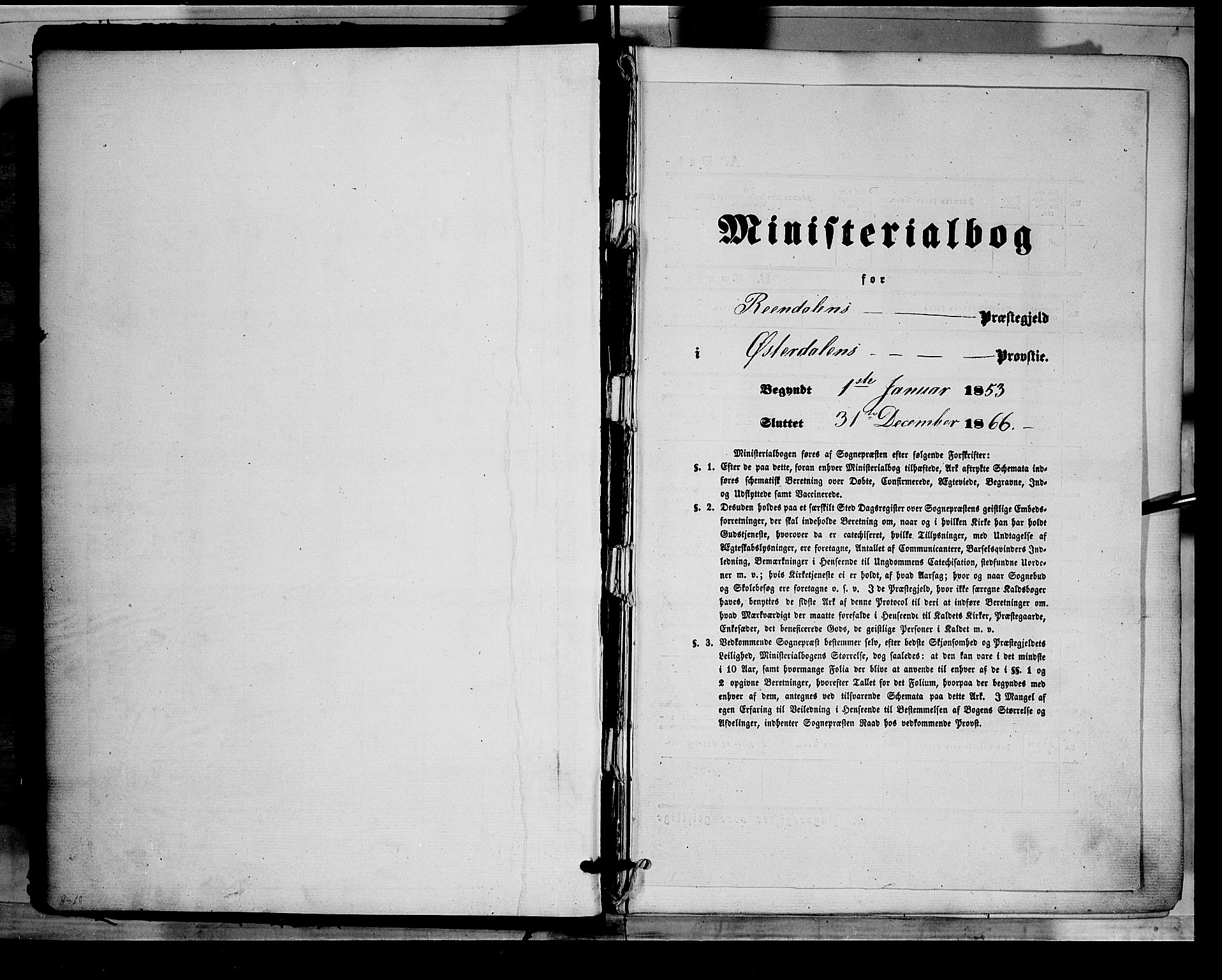 Rendalen prestekontor, SAH/PREST-054/H/Ha/Haa/L0005: Parish register (official) no. 5, 1853-1866