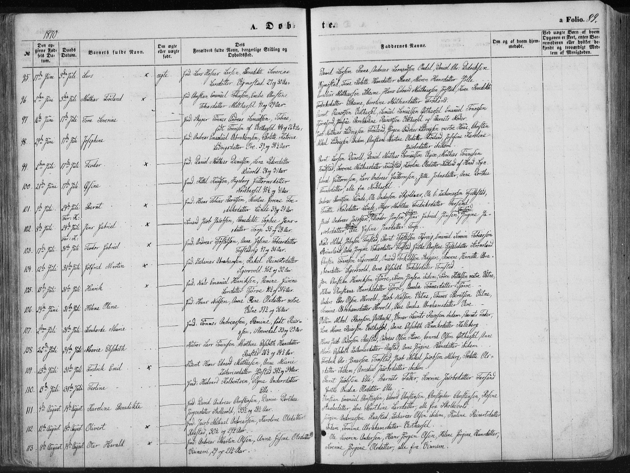 Lista sokneprestkontor, AV/SAK-1111-0027/F/Fa/L0011: Parish register (official) no. A 11, 1861-1878, p. 89