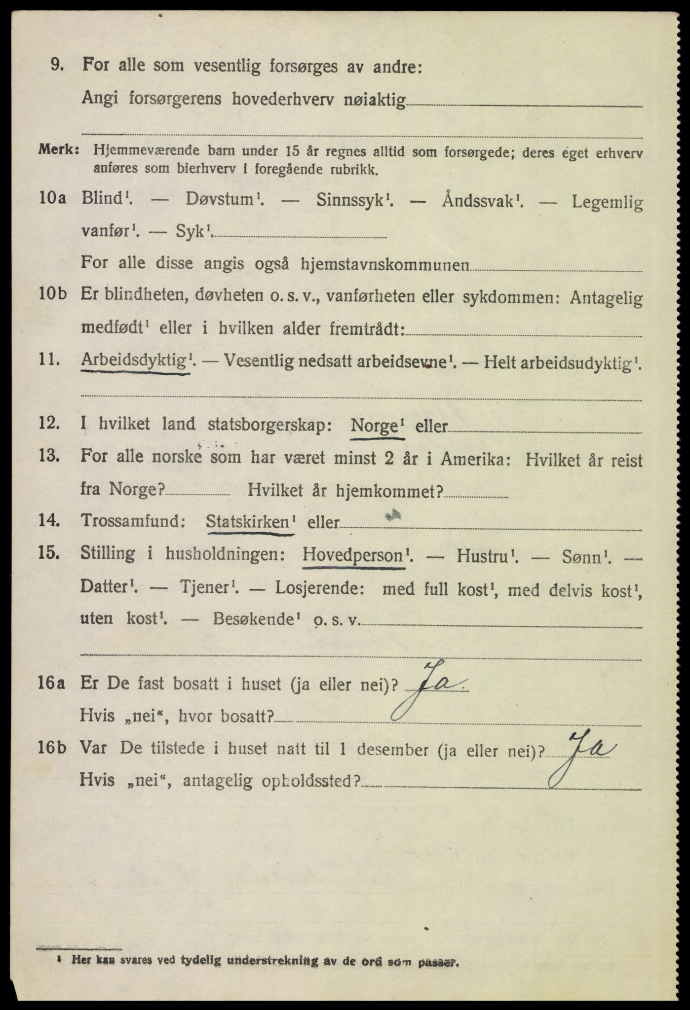 SAH, 1920 census for Vinger, 1920, p. 8509