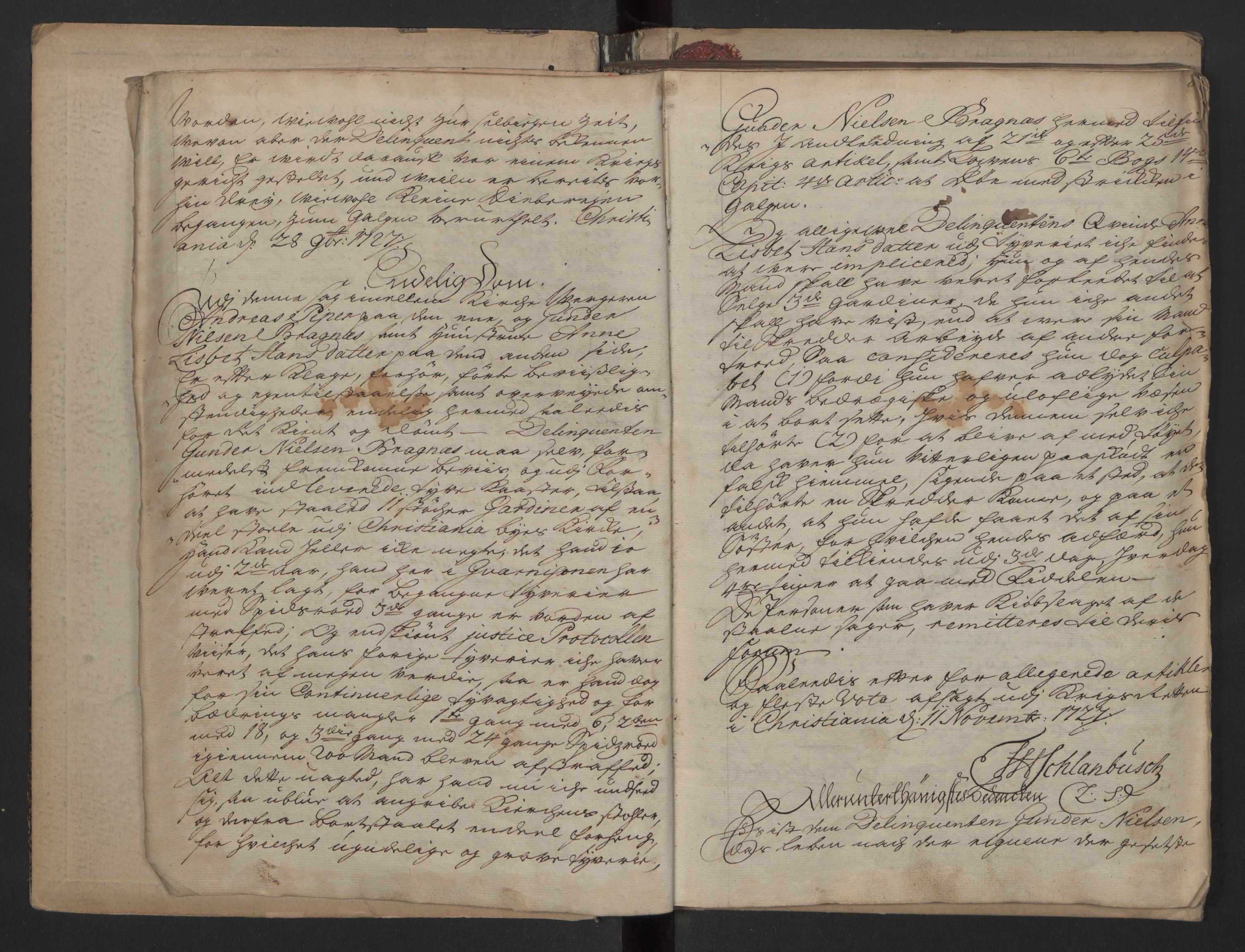 Forsvaret, Generalauditøren, AV/RA-RAFA-1772/F/Fg/Fga/L0006: Justitsprotokoller, 1727-1730, p. 5-6