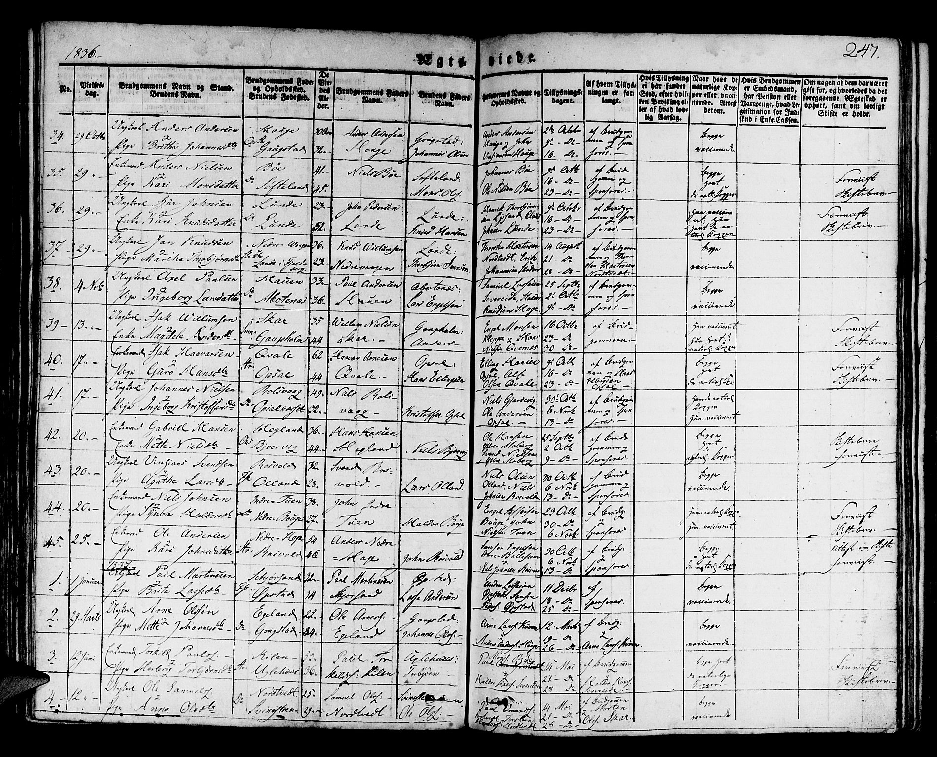 Os sokneprestembete, AV/SAB-A-99929: Parish register (official) no. A 14, 1826-1839, p. 247