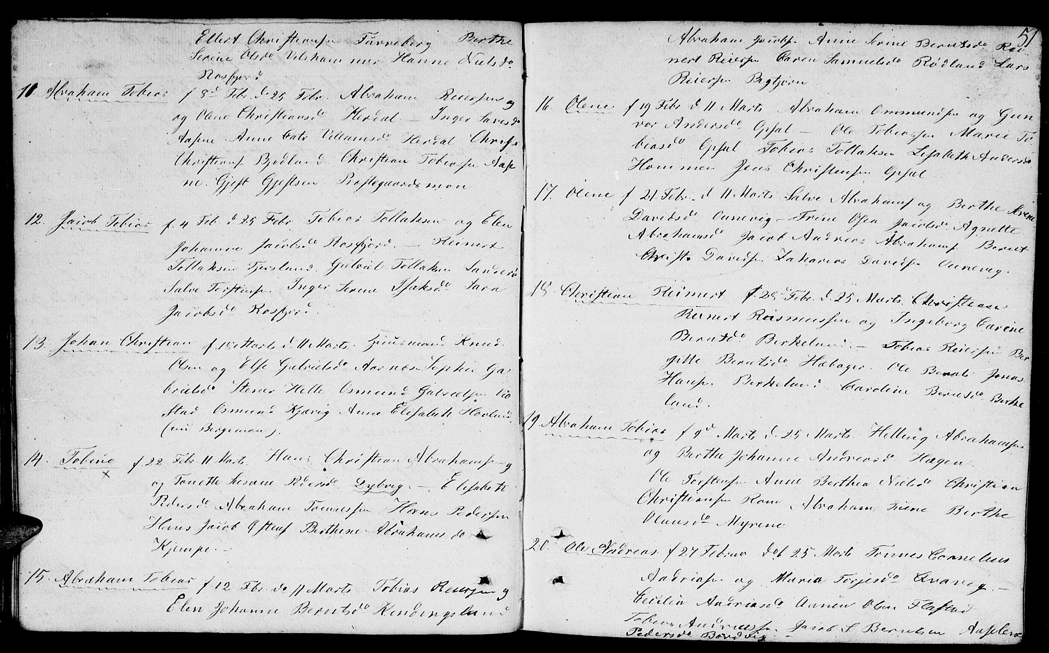 Lyngdal sokneprestkontor, SAK/1111-0029/F/Fb/Fbc/L0002: Parish register (copy) no. B 2, 1849-1864, p. 51