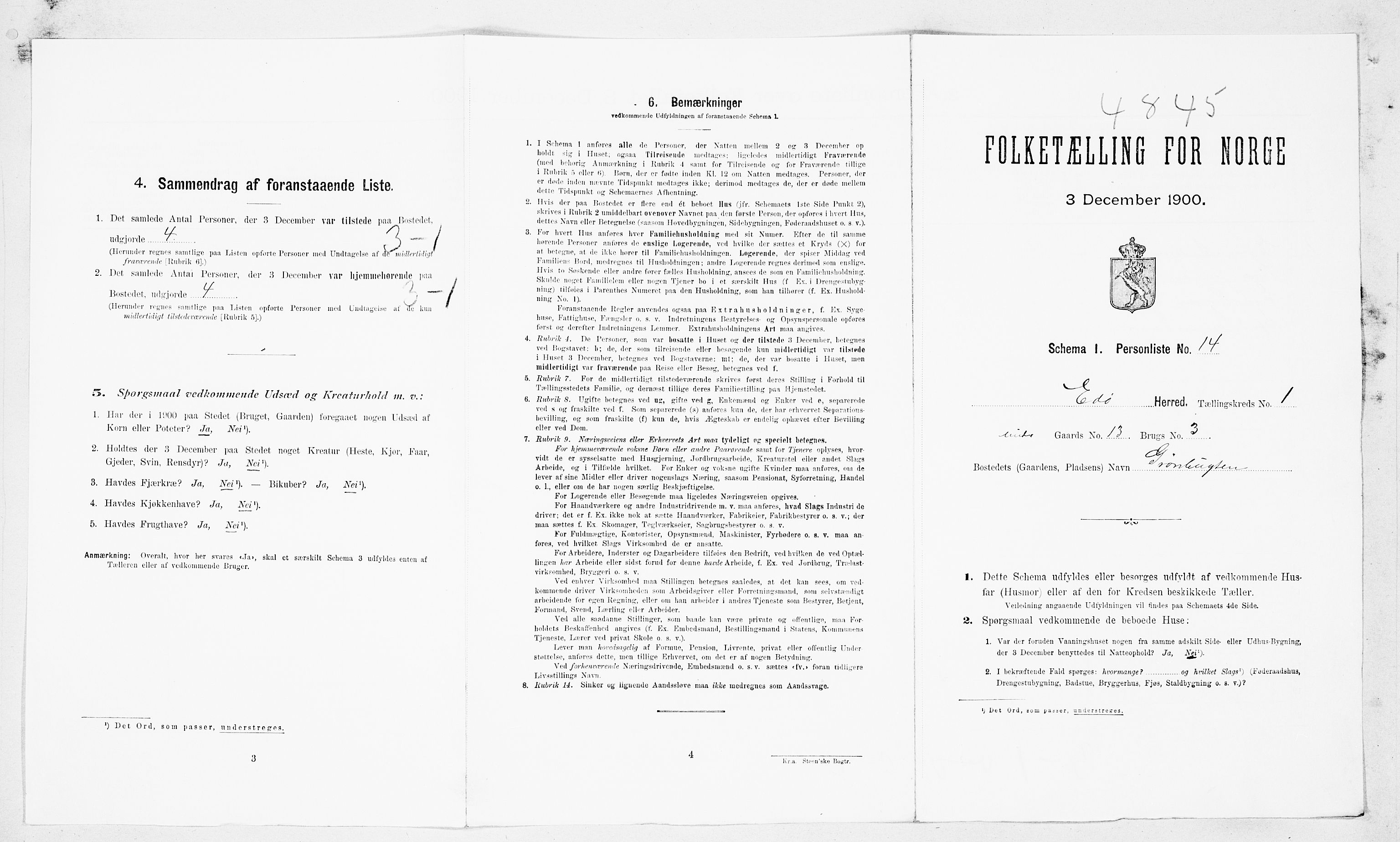 SAT, 1900 census for Edøy, 1900, p. 106