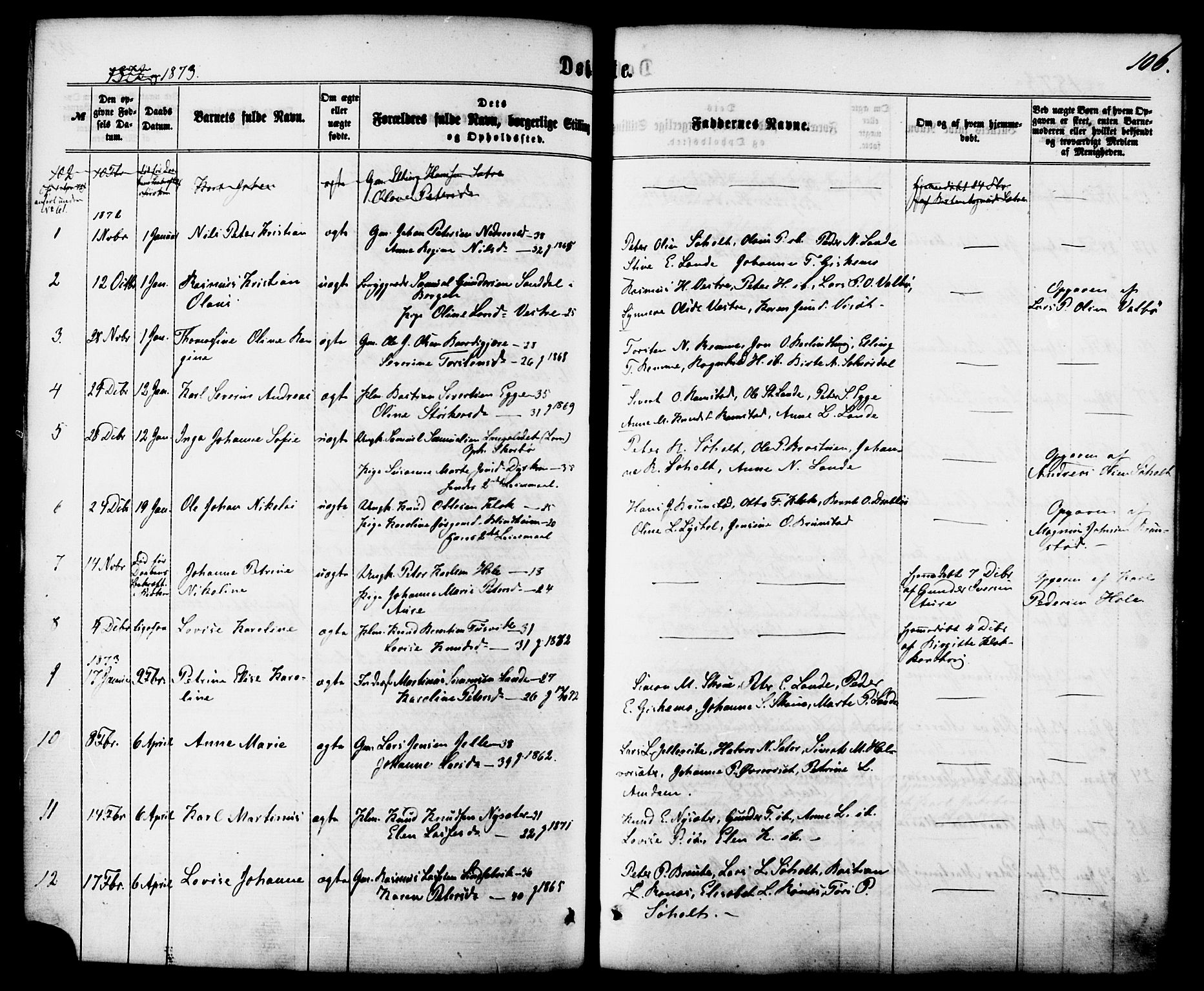 Ministerialprotokoller, klokkerbøker og fødselsregistre - Møre og Romsdal, SAT/A-1454/522/L0314: Parish register (official) no. 522A09, 1863-1877, p. 106