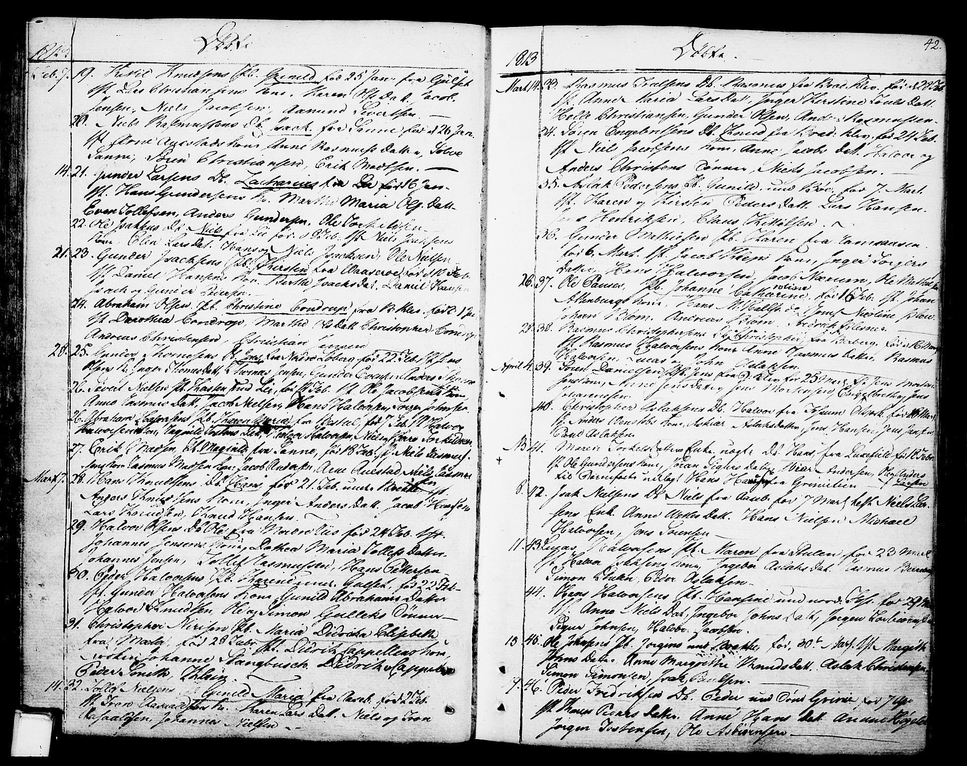Gjerpen kirkebøker, SAKO/A-265/F/Fa/L0003: Parish register (official) no. I 3, 1796-1814, p. 42