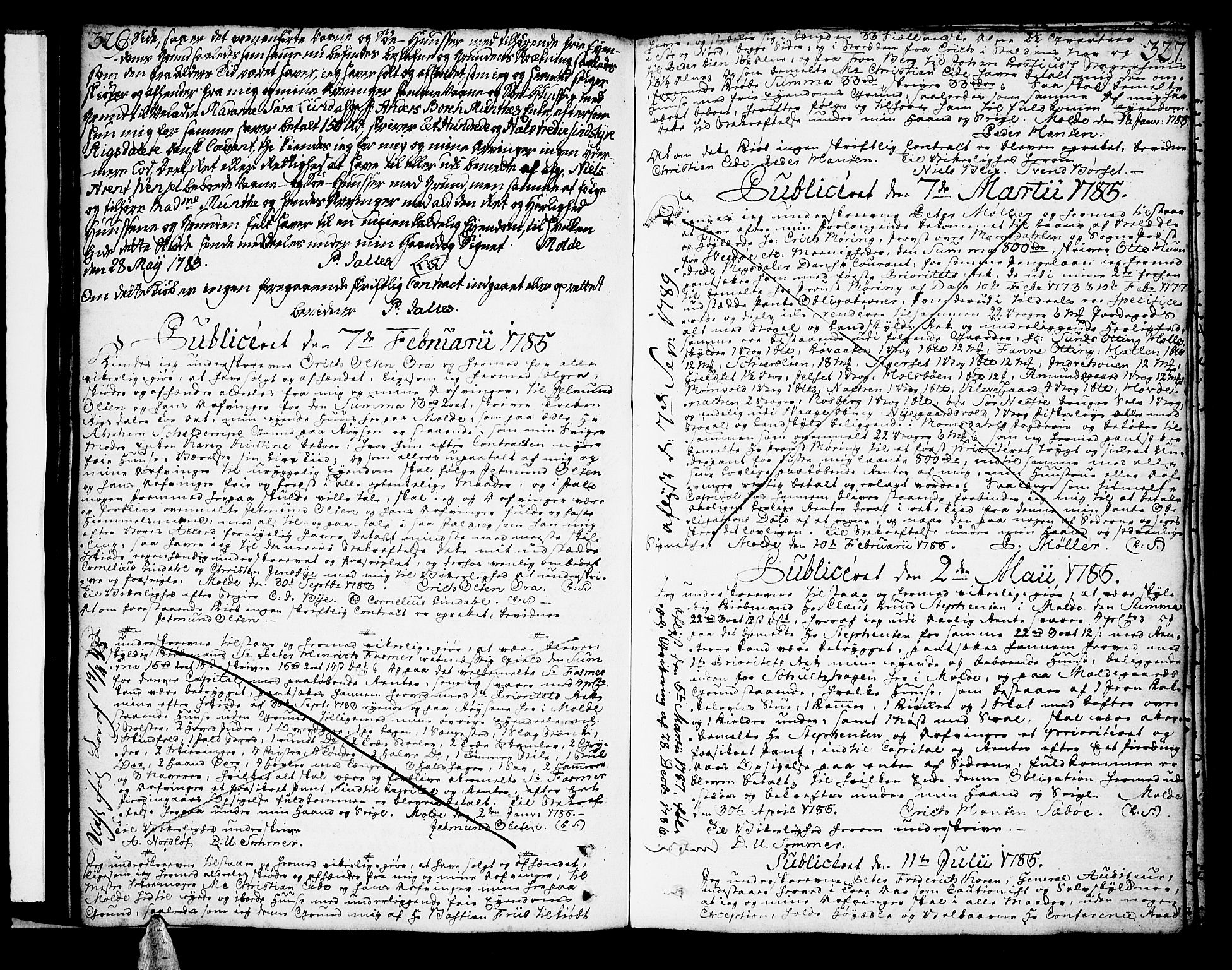 Molde byfogd, AV/SAT-A-0025/2/2C/L0001: Mortgage book no. 1, 1748-1823, p. 326-327