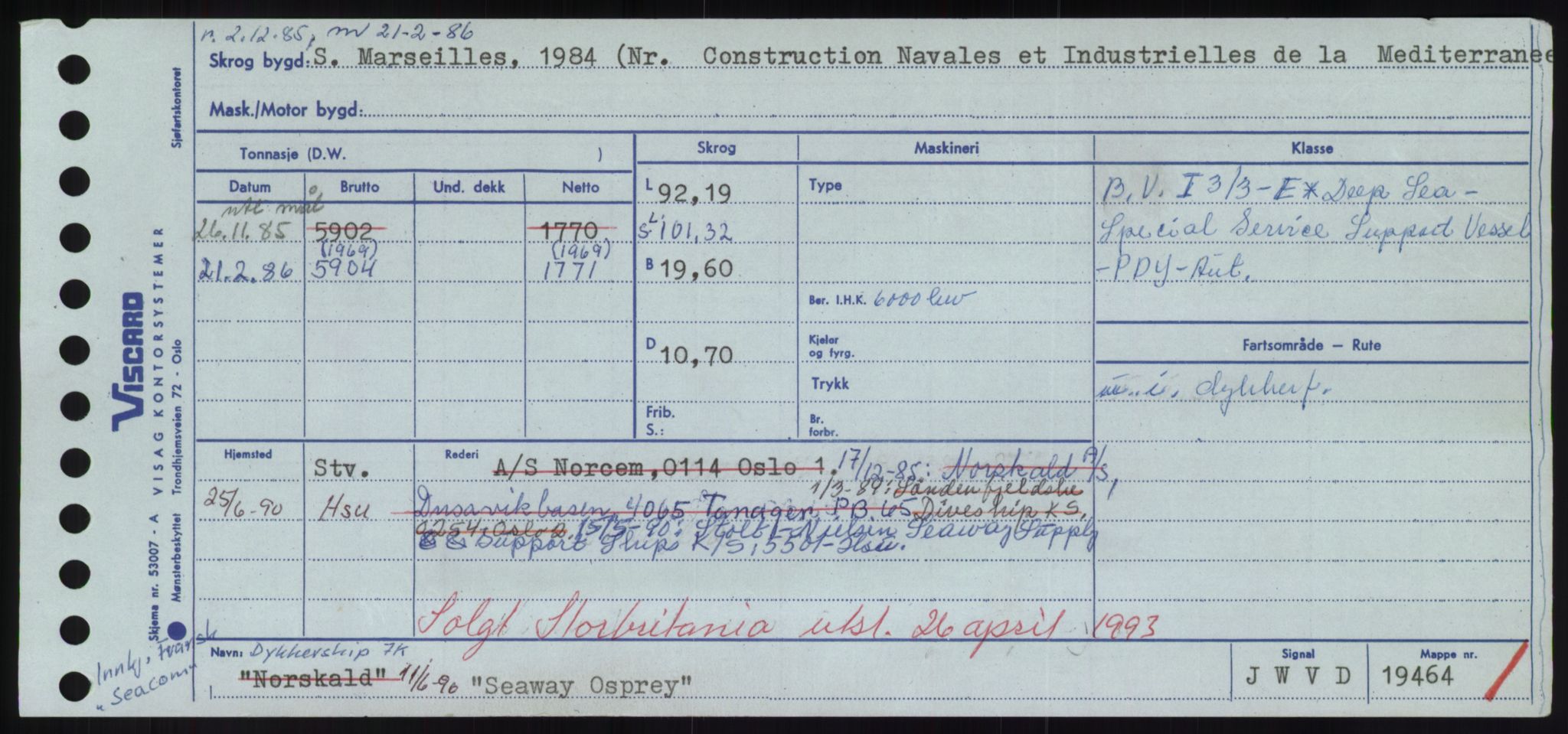 Sjøfartsdirektoratet med forløpere, Skipsmålingen, RA/S-1627/H/Hd/L0032: Fartøy, San-Seve, p. 393