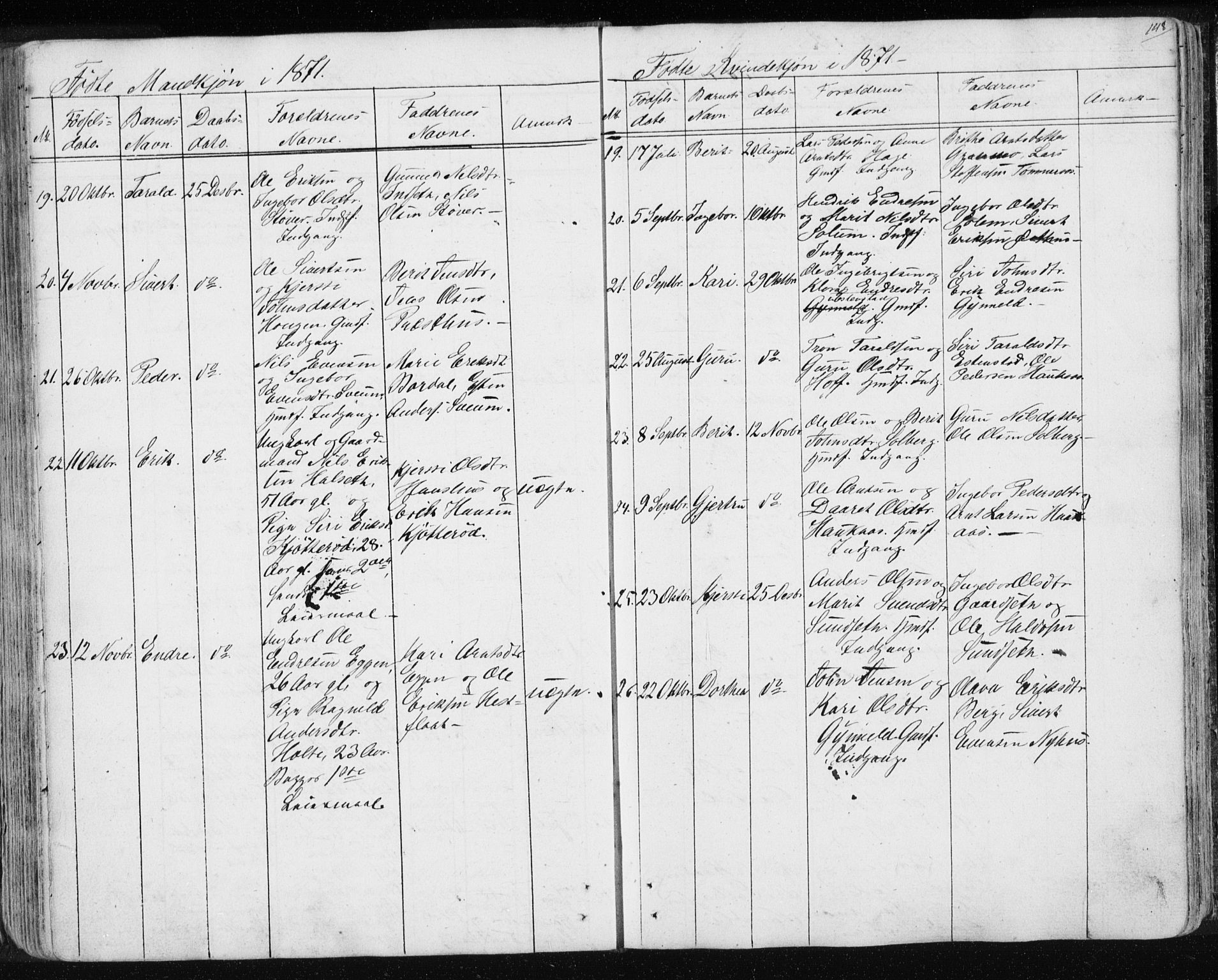 Ministerialprotokoller, klokkerbøker og fødselsregistre - Sør-Trøndelag, SAT/A-1456/689/L1043: Parish register (copy) no. 689C02, 1816-1892, p. 148