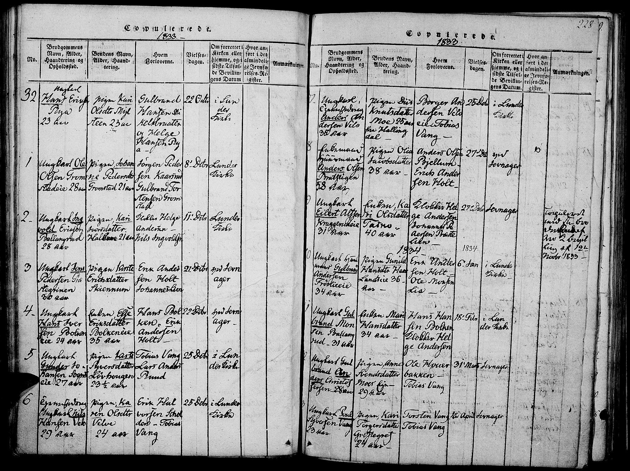 Jevnaker prestekontor, SAH/PREST-116/H/Ha/Haa/L0005: Parish register (official) no. 5, 1815-1837, p. 228