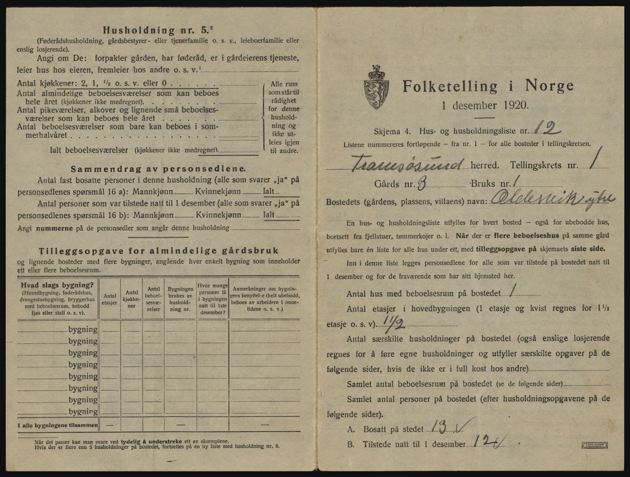 SATØ, 1920 census for Tromsøysund, 1920, p. 126