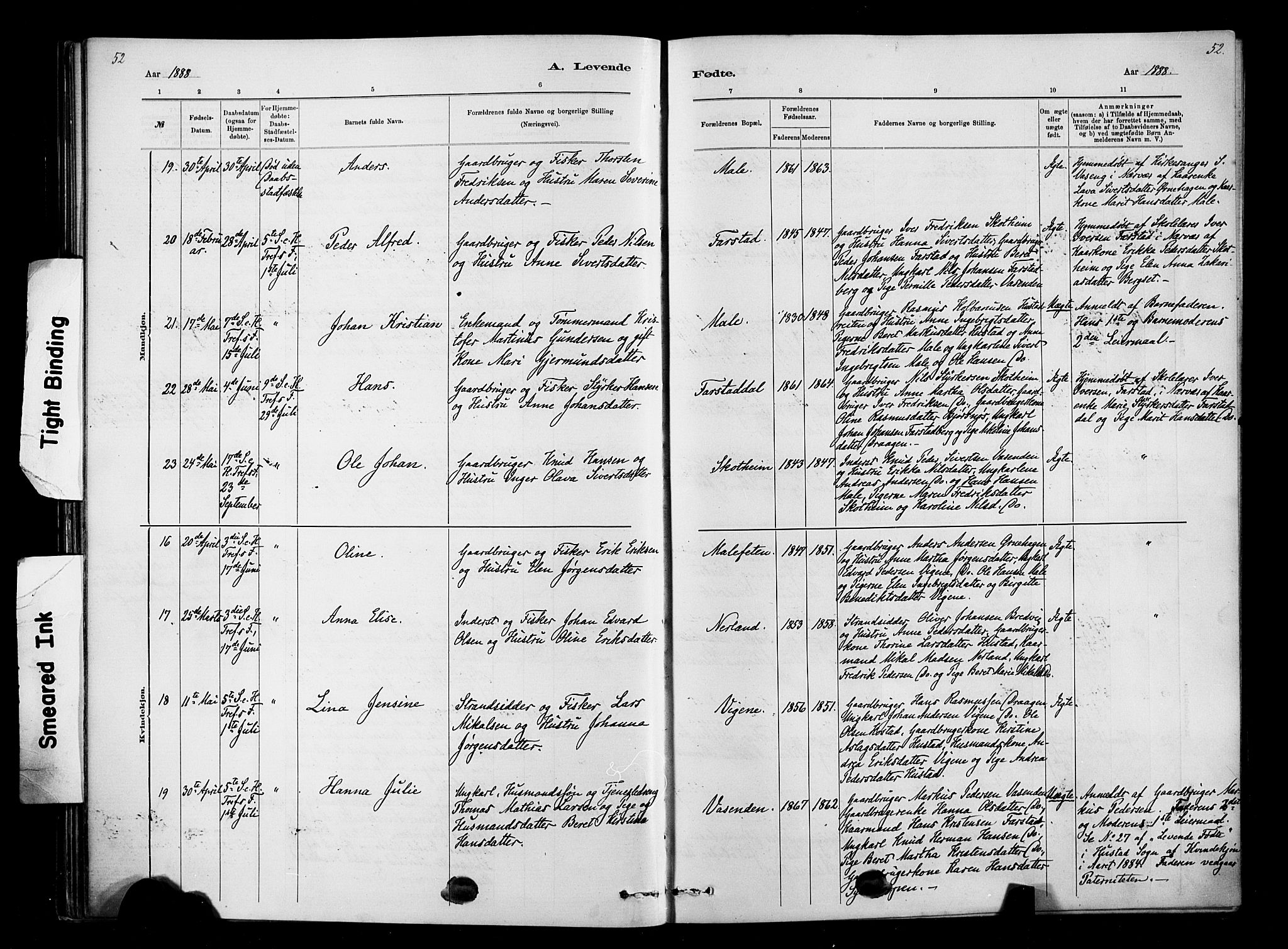 Ministerialprotokoller, klokkerbøker og fødselsregistre - Møre og Romsdal, AV/SAT-A-1454/567/L0778: Parish register (official) no. 567A01, 1881-1903, p. 52