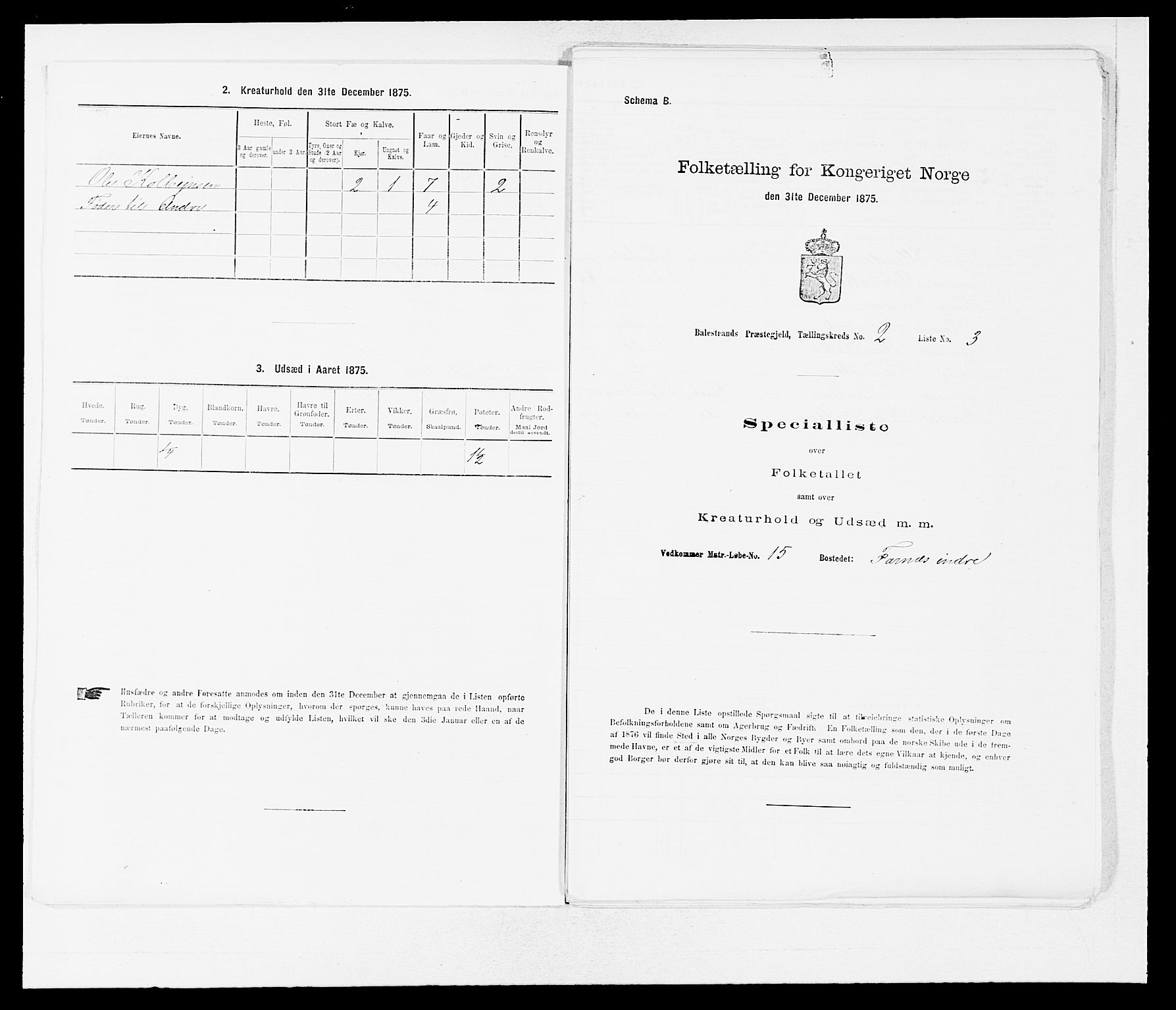 SAB, 1875 census for 1418P Balestrand, 1875, p. 221