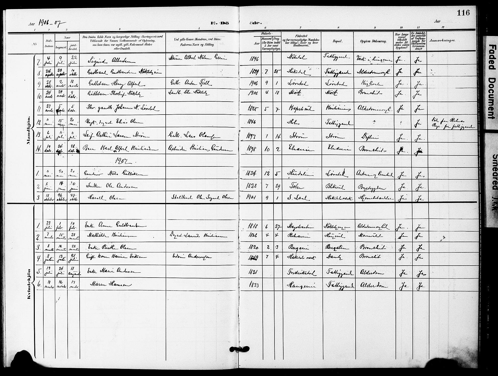 Nittedal prestekontor Kirkebøker, SAO/A-10365a/G/Gb/L0003: Parish register (copy) no. II 3, 1902-1924, p. 116