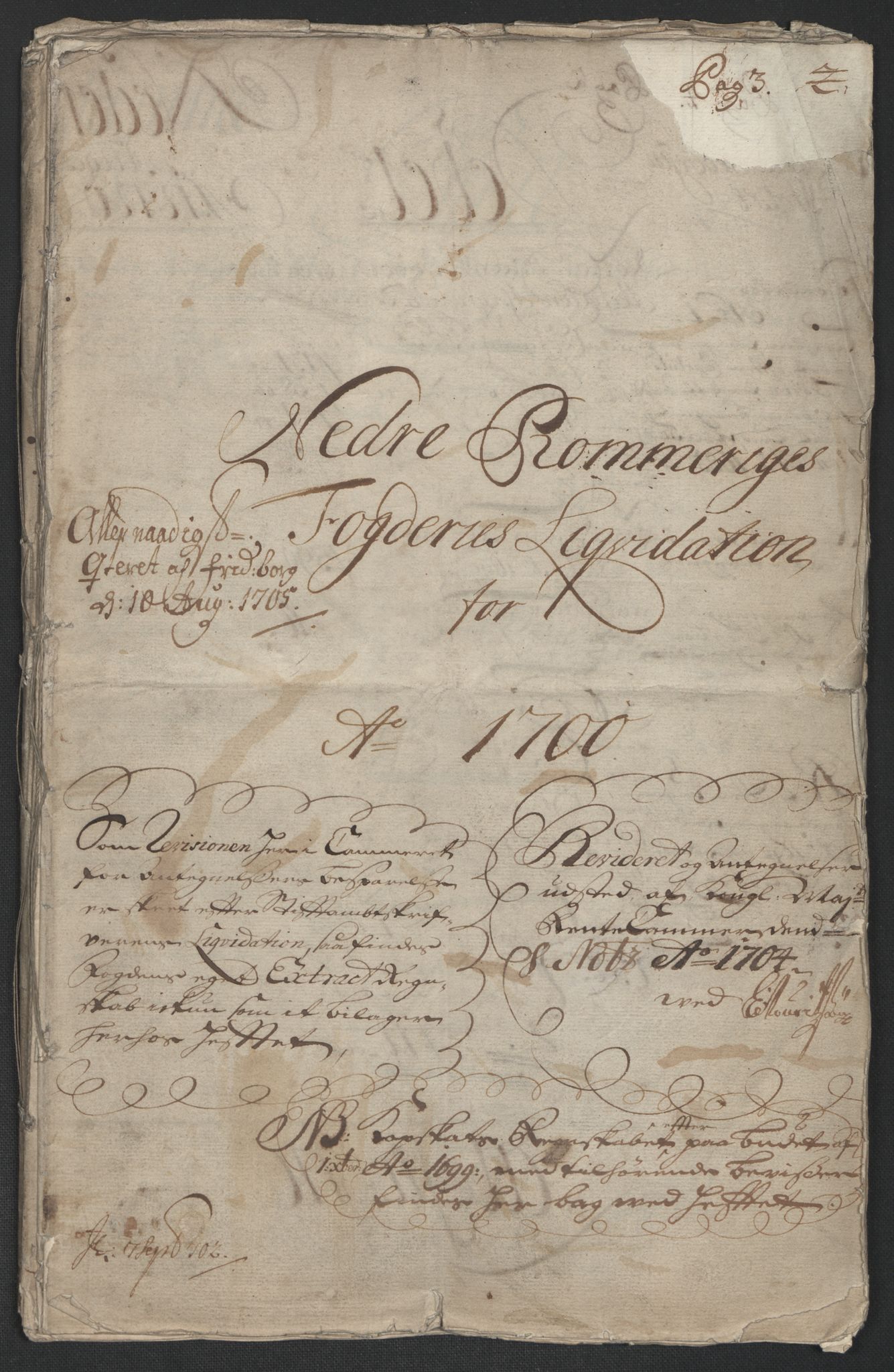 Rentekammeret inntil 1814, Reviderte regnskaper, Fogderegnskap, AV/RA-EA-4092/R11/L0583: Fogderegnskap Nedre Romerike, 1700, p. 5