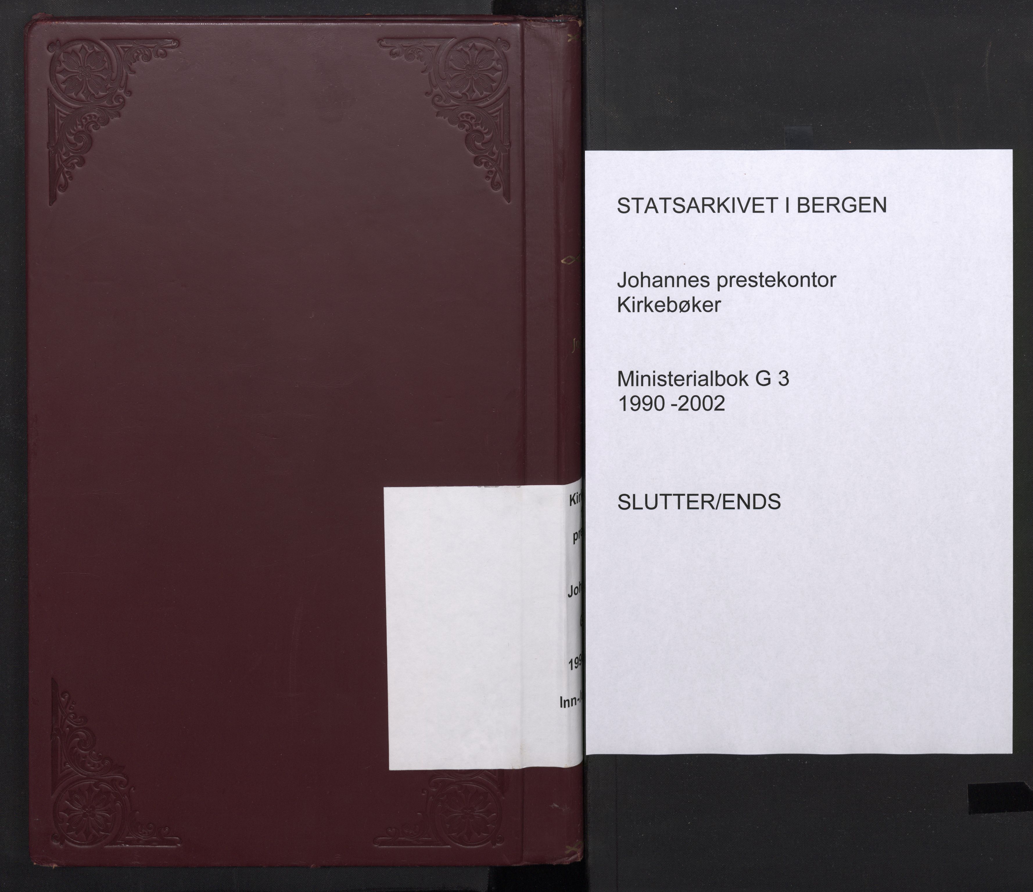 Johanneskirken sokneprestembete, AV/SAB-A-76001/H/Haa/L0031: Parish register (official) no. G 3, 1990-2002