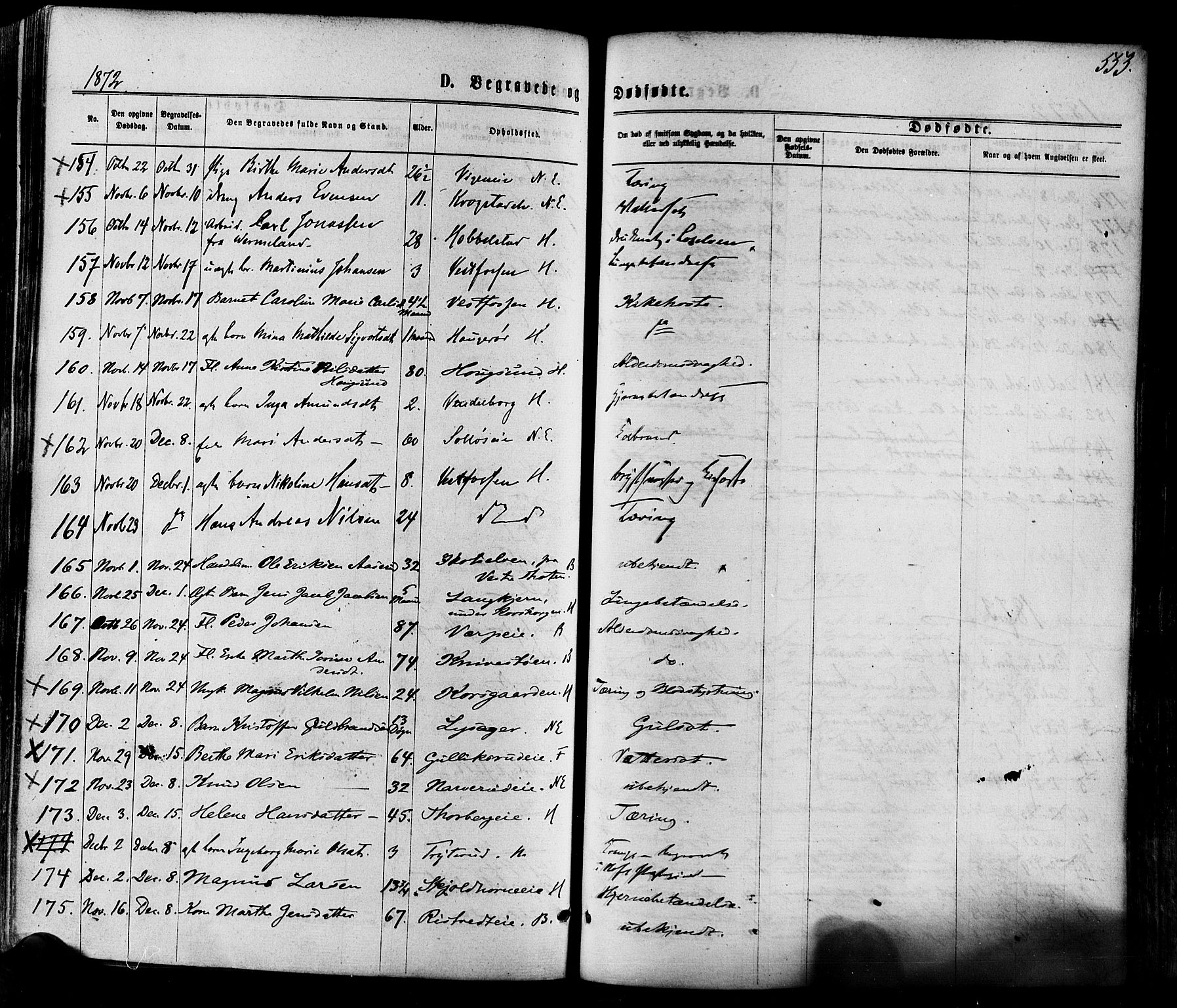 Eiker kirkebøker, AV/SAKO-A-4/F/Fa/L0017: Parish register (official) no. I 17, 1869-1877, p. 553