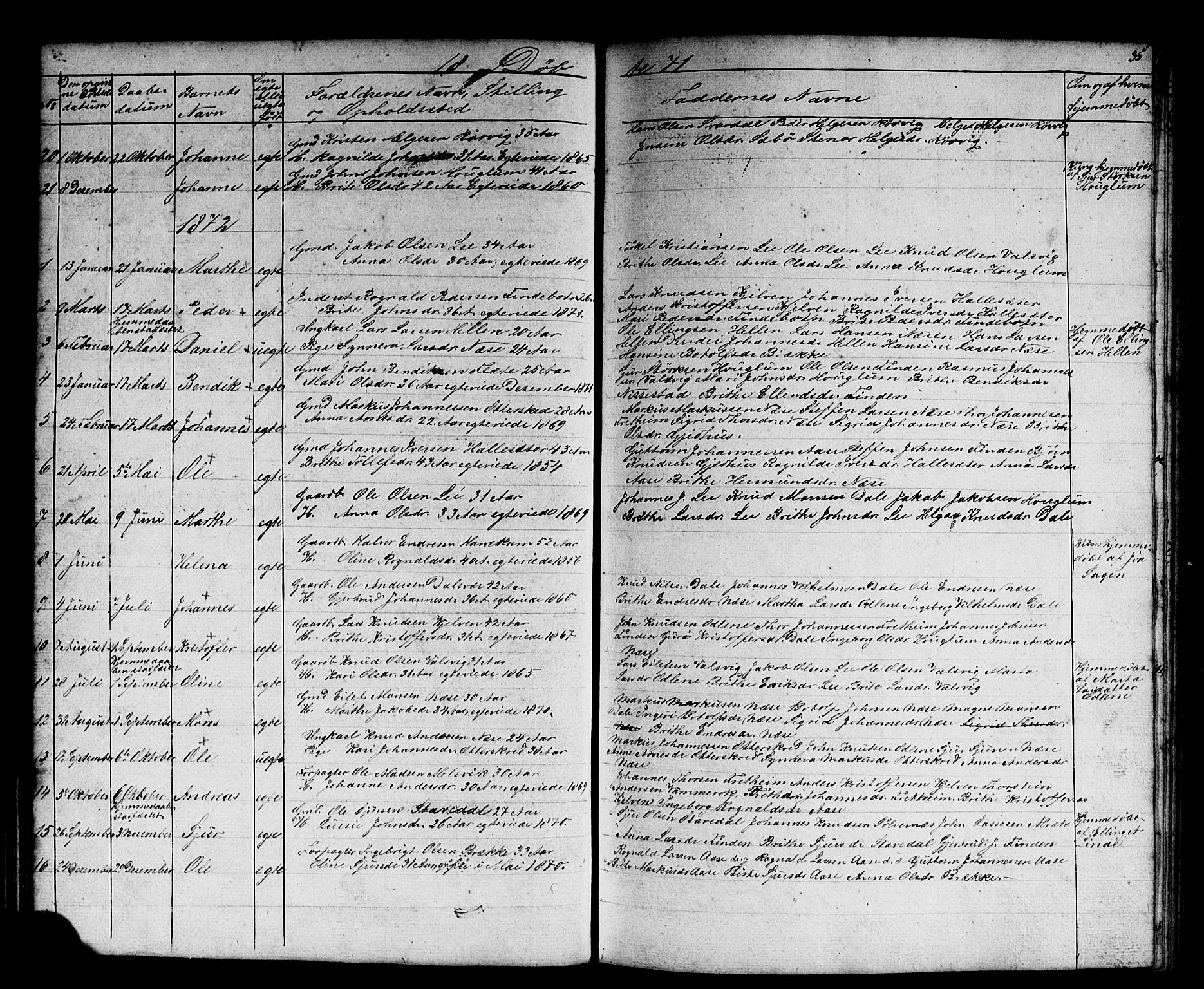Vik sokneprestembete, SAB/A-81501: Parish register (copy) no. B 1, 1847-1877, p. 35
