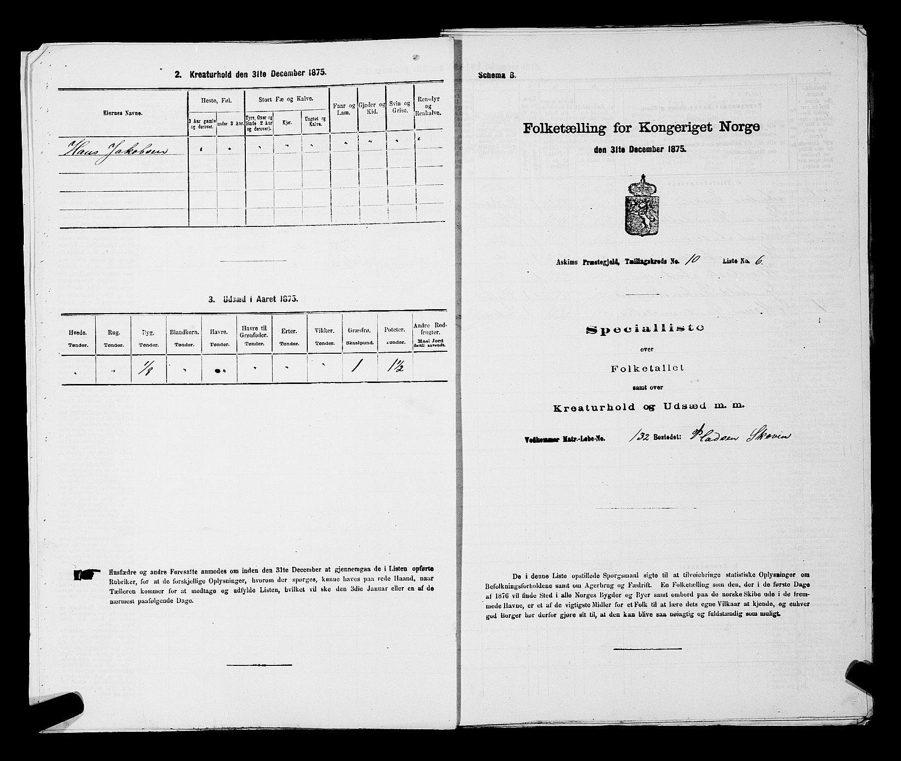 RA, 1875 census for 0124P Askim, 1875, p. 626