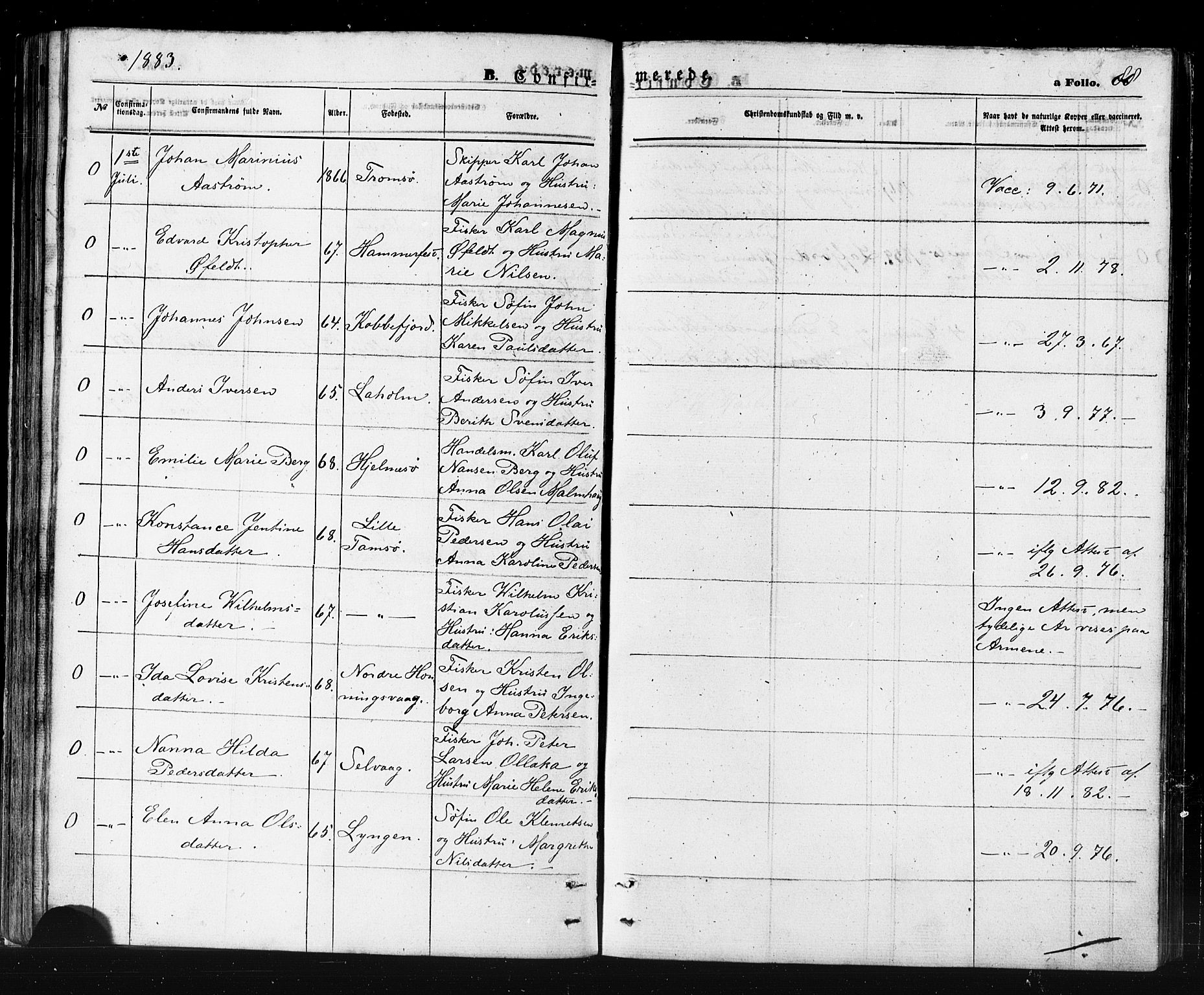 Måsøy sokneprestkontor, SATØ/S-1348/H/Ha/L0006kirke: Parish register (official) no. 6, 1861-1886, p. 88