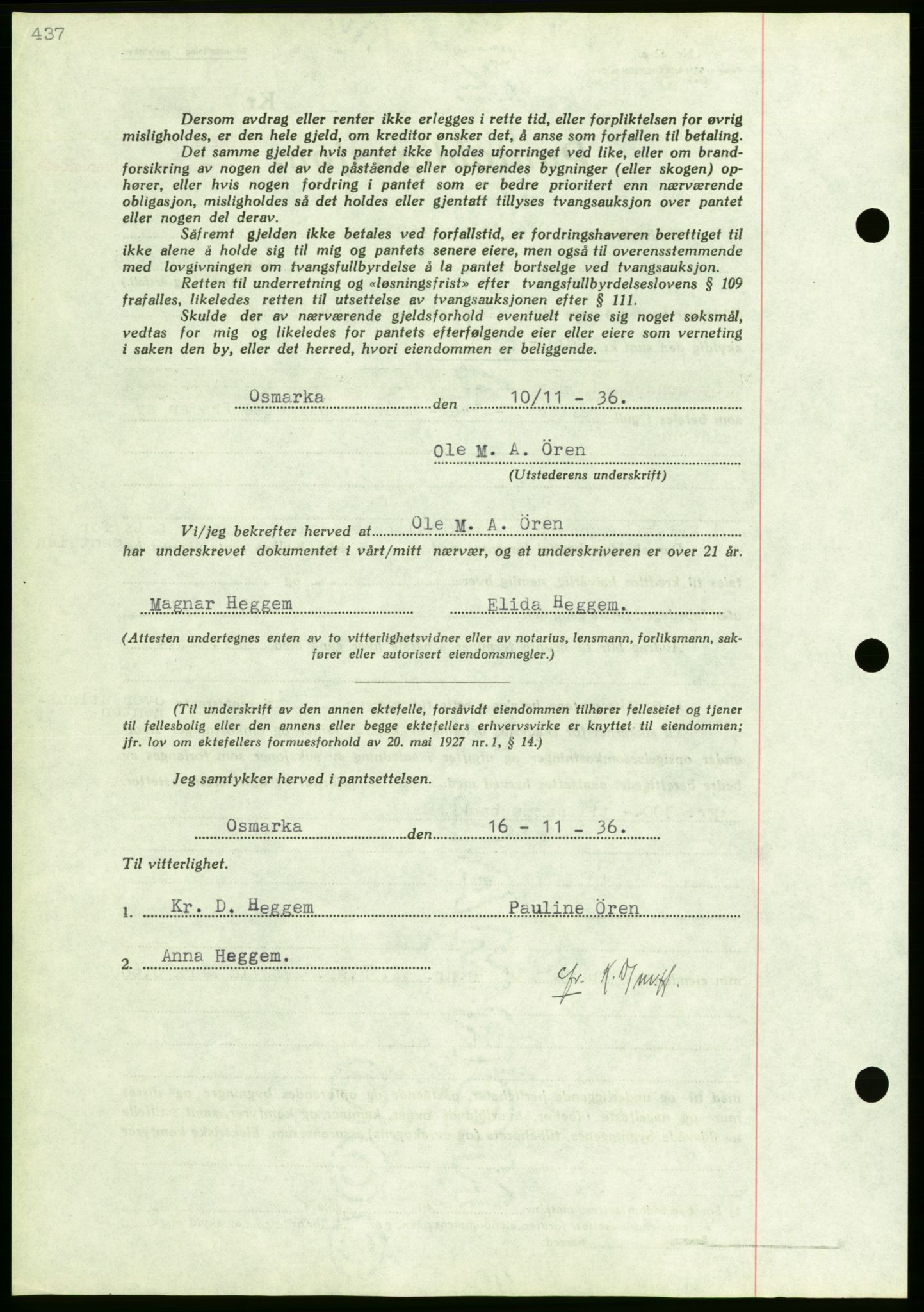 Nordmøre sorenskriveri, AV/SAT-A-4132/1/2/2Ca/L0090: Mortgage book no. B80, 1936-1937, Diary no: : 2606/1936