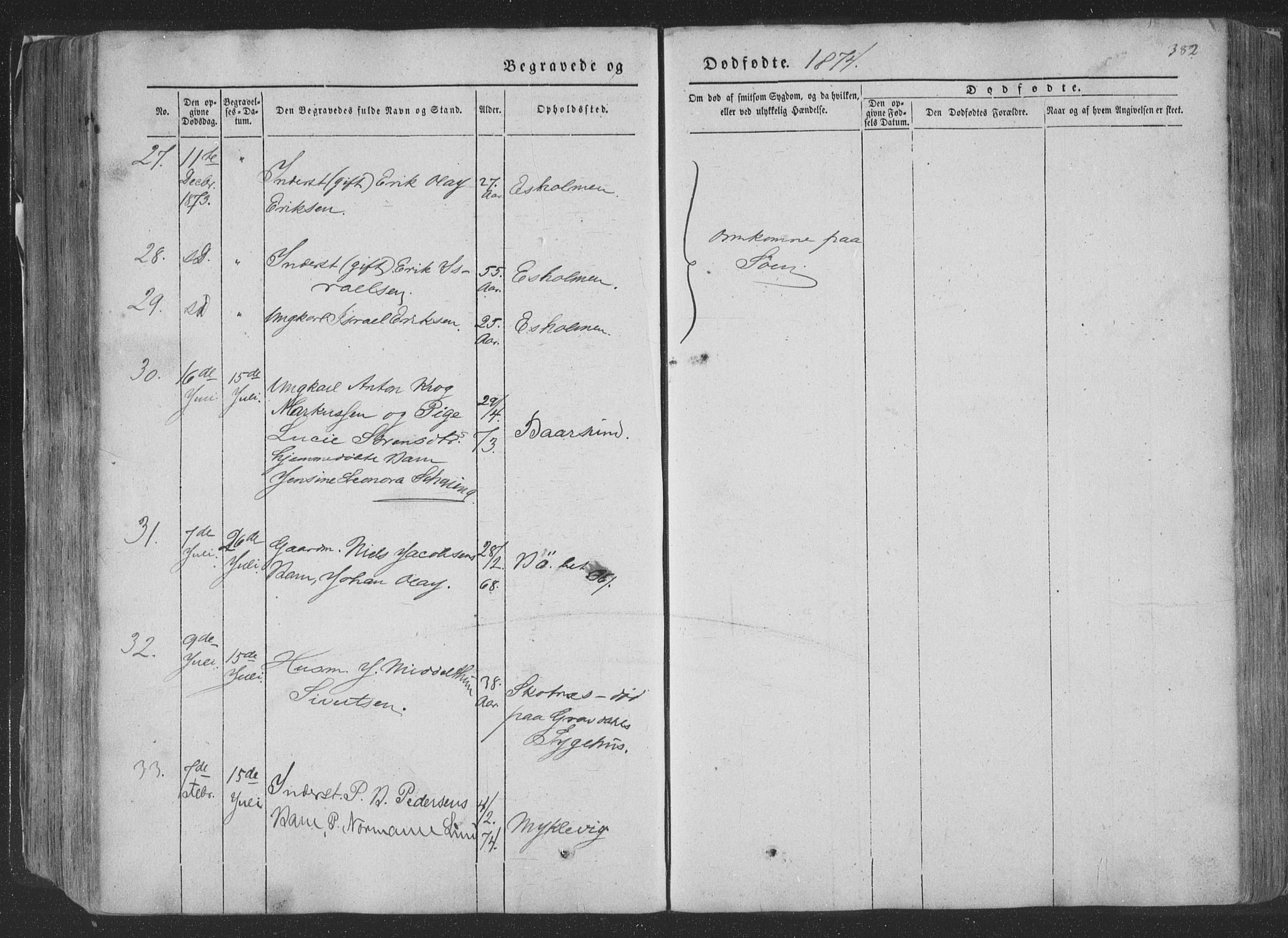 Ministerialprotokoller, klokkerbøker og fødselsregistre - Nordland, SAT/A-1459/881/L1165: Parish register (copy) no. 881C02, 1854-1876, p. 382