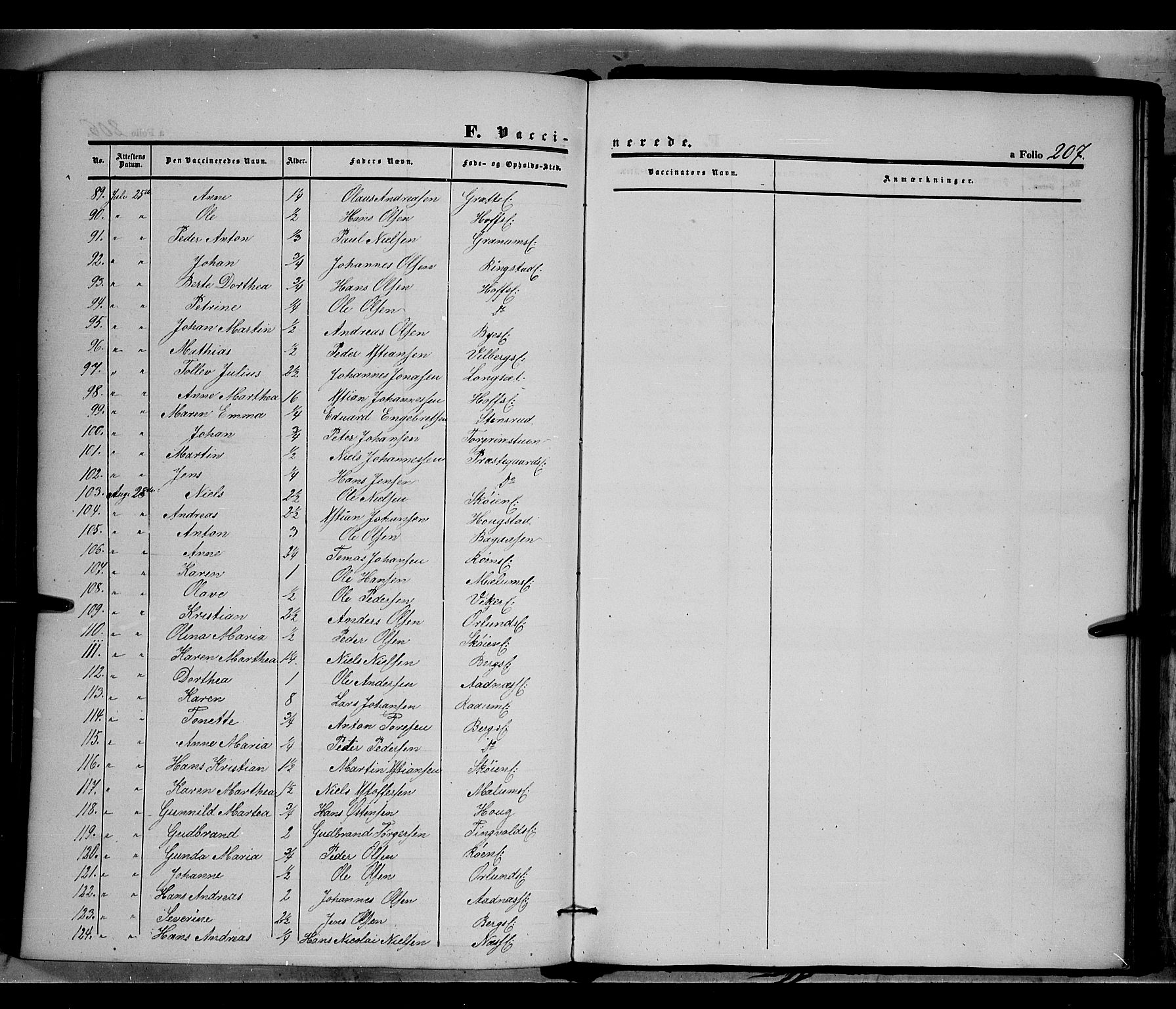 Land prestekontor, AV/SAH-PREST-120/H/Ha/Haa/L0009: Parish register (official) no. 9, 1847-1859, p. 207