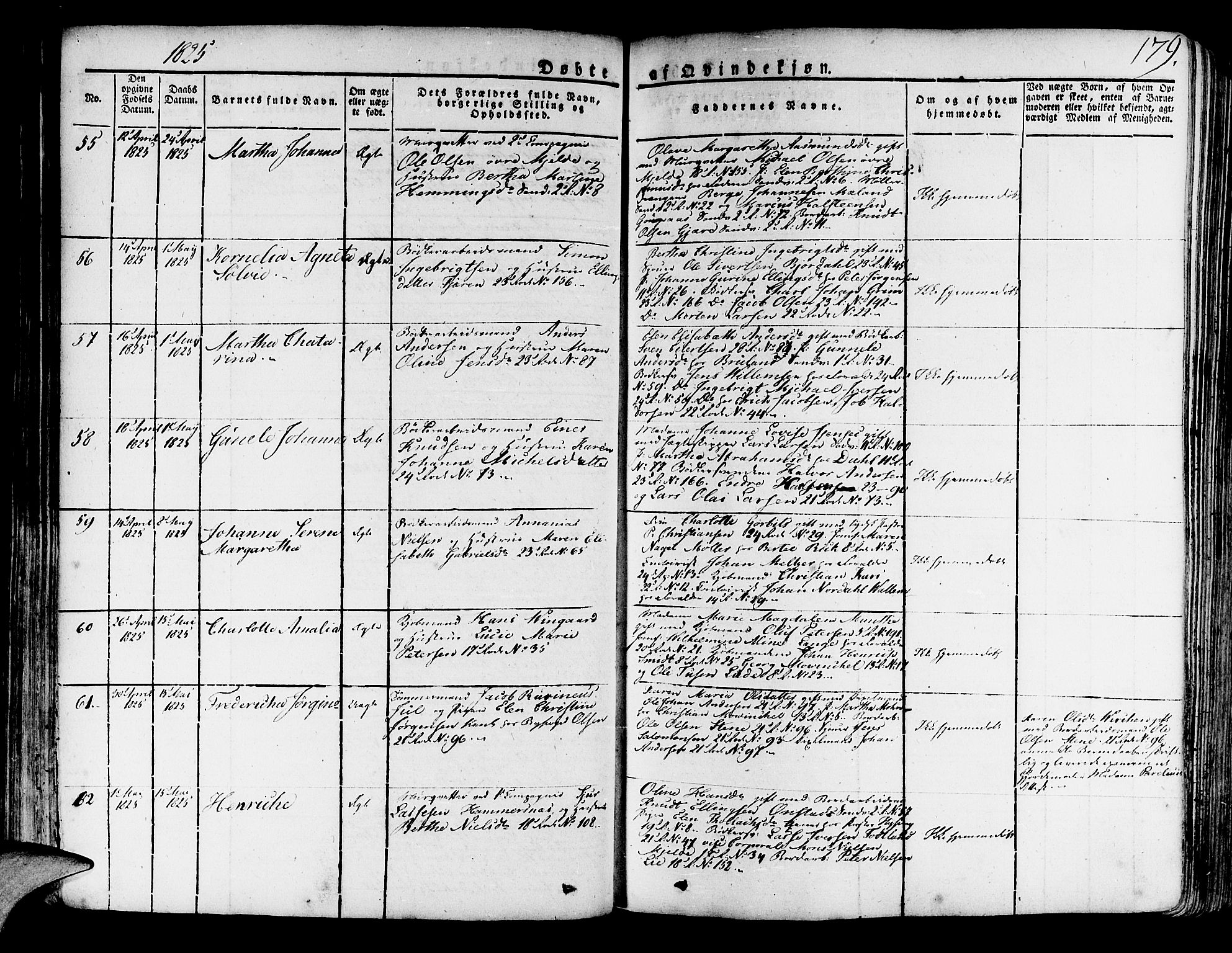 Korskirken sokneprestembete, AV/SAB-A-76101/H/Haa/L0014: Parish register (official) no. A 14, 1823-1835, p. 179