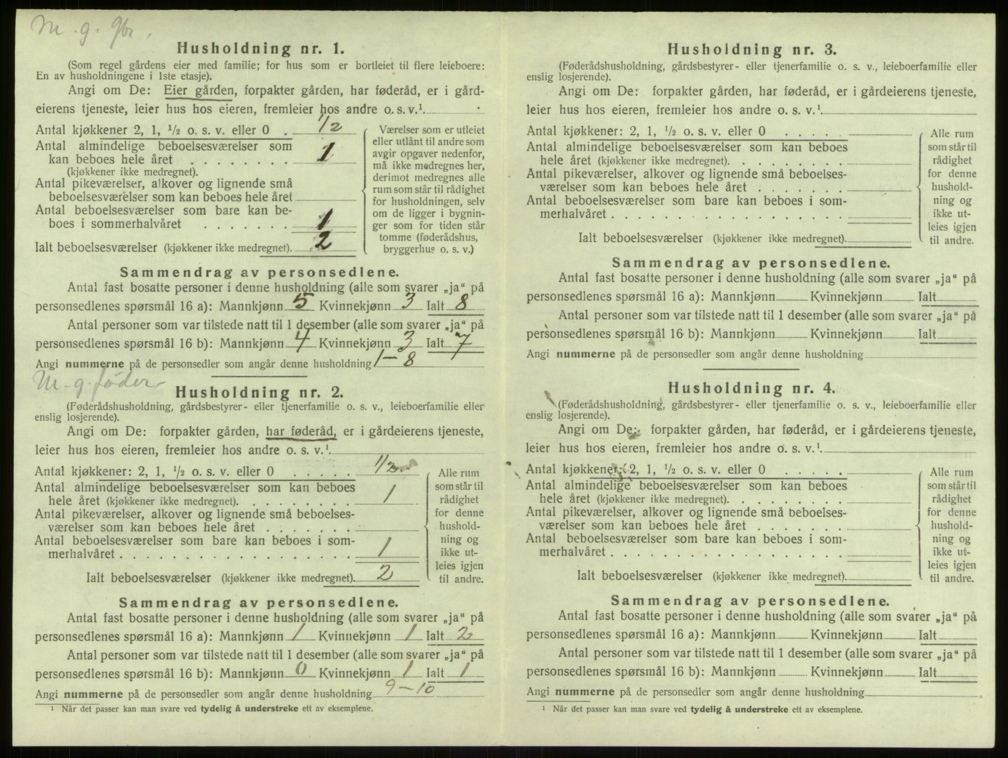 SAB, 1920 census for Alversund, 1920, p. 1111